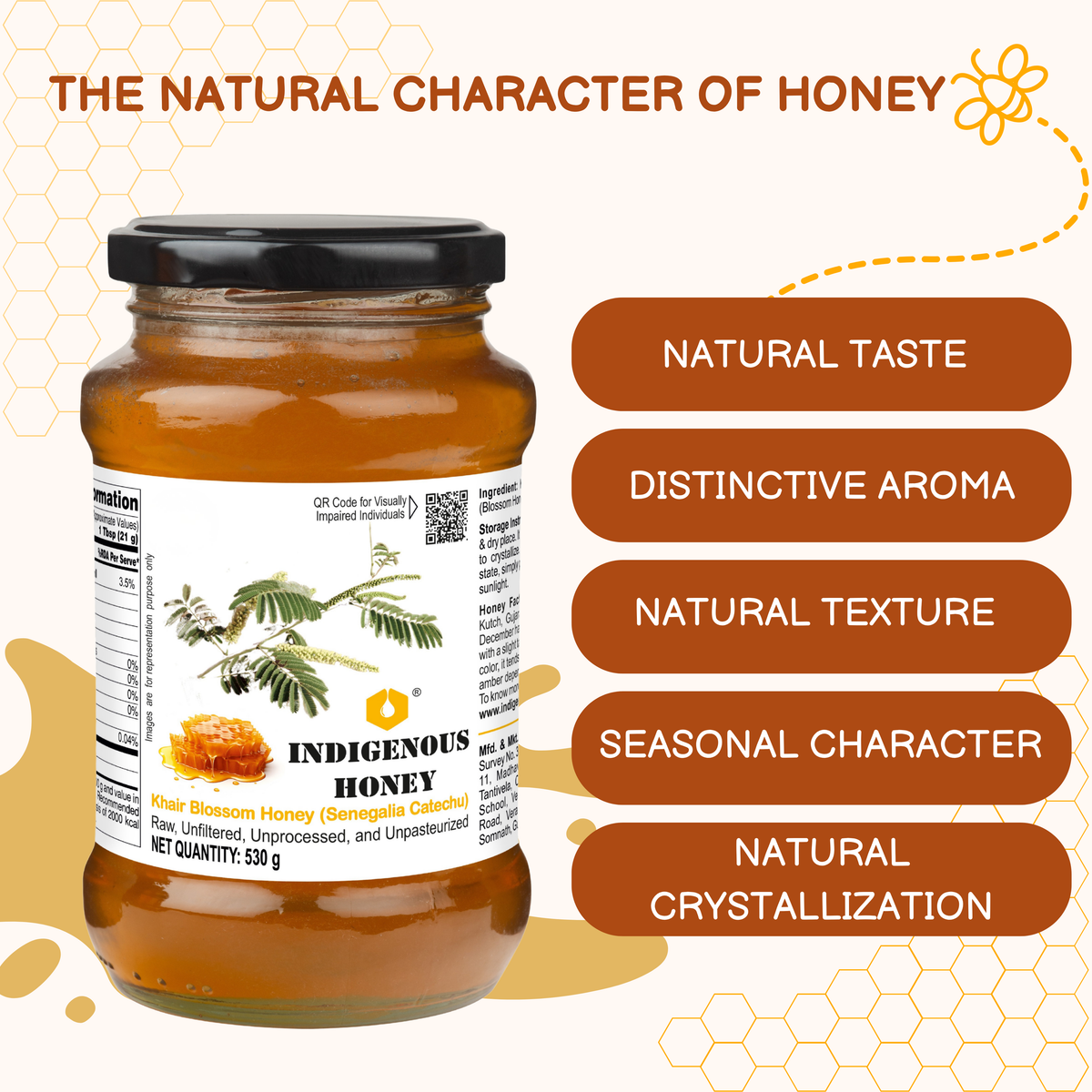 Natural Raw Khair Honey - Unpasteurized, Unheated Delight