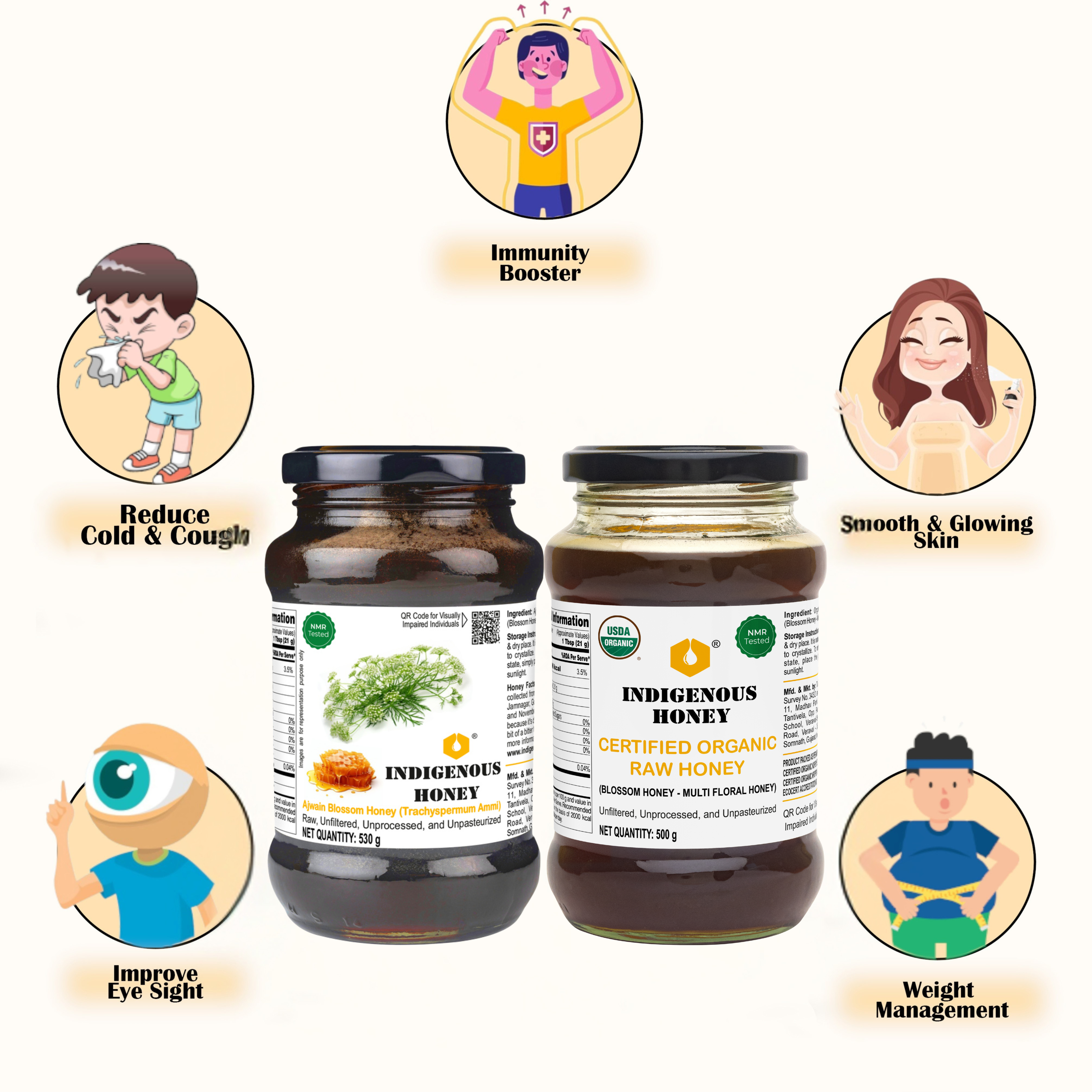 Benefits of ajwain And organic Raw Honey