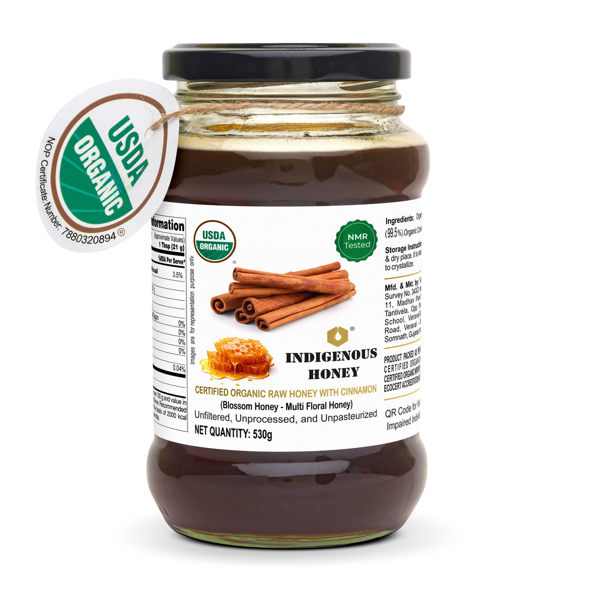 Raw Organic Honey with Infused Cinnamon