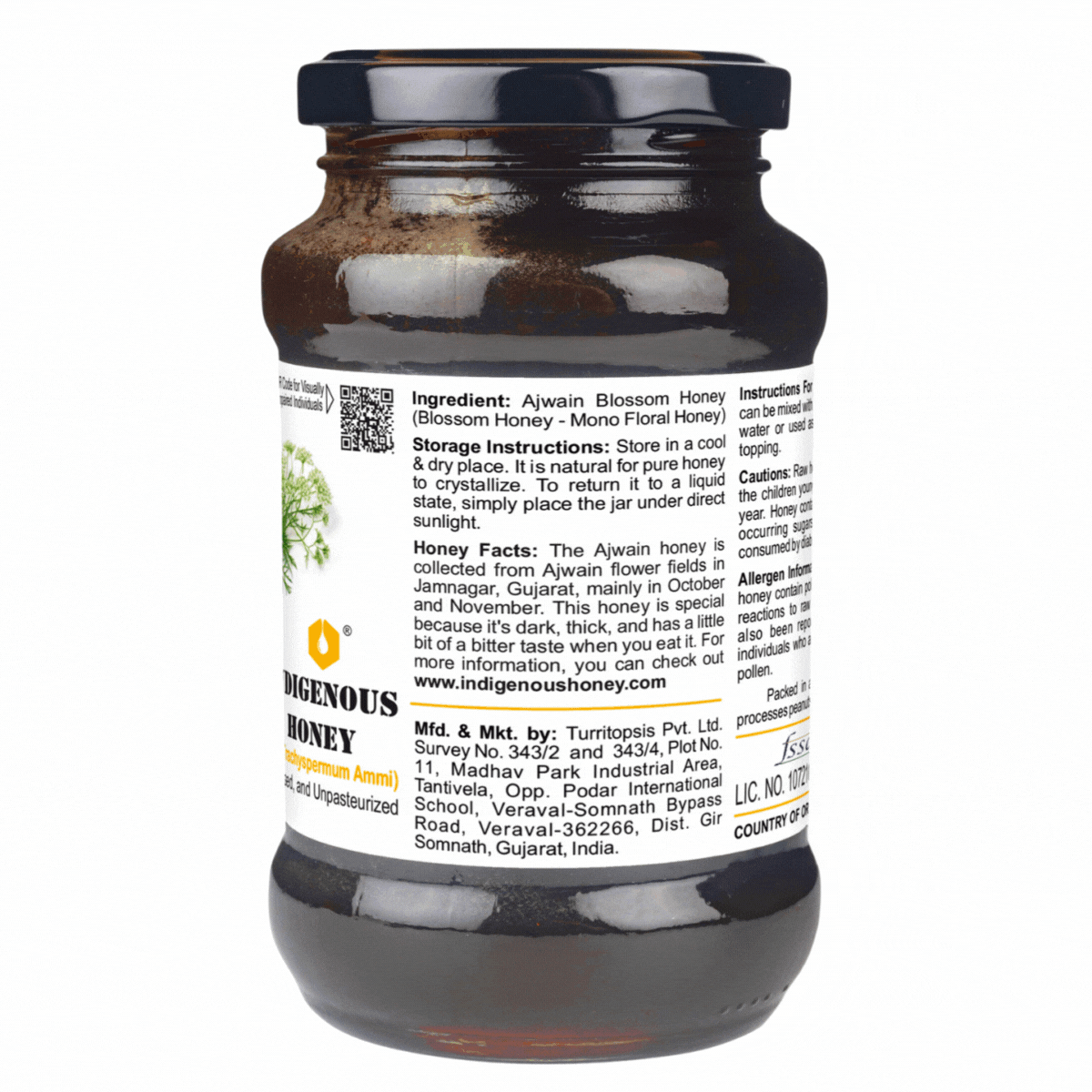 Dark and Bitter Natural Ajwain Honey