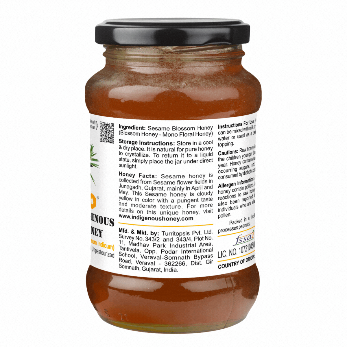 Natural Sesame Honey - Raw, Unfiltered, Pure | Indigenous Honey