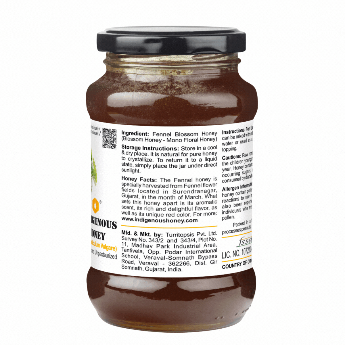 Natural Raw Fennel Honey - Unpasteurized, Unfiltered Delight