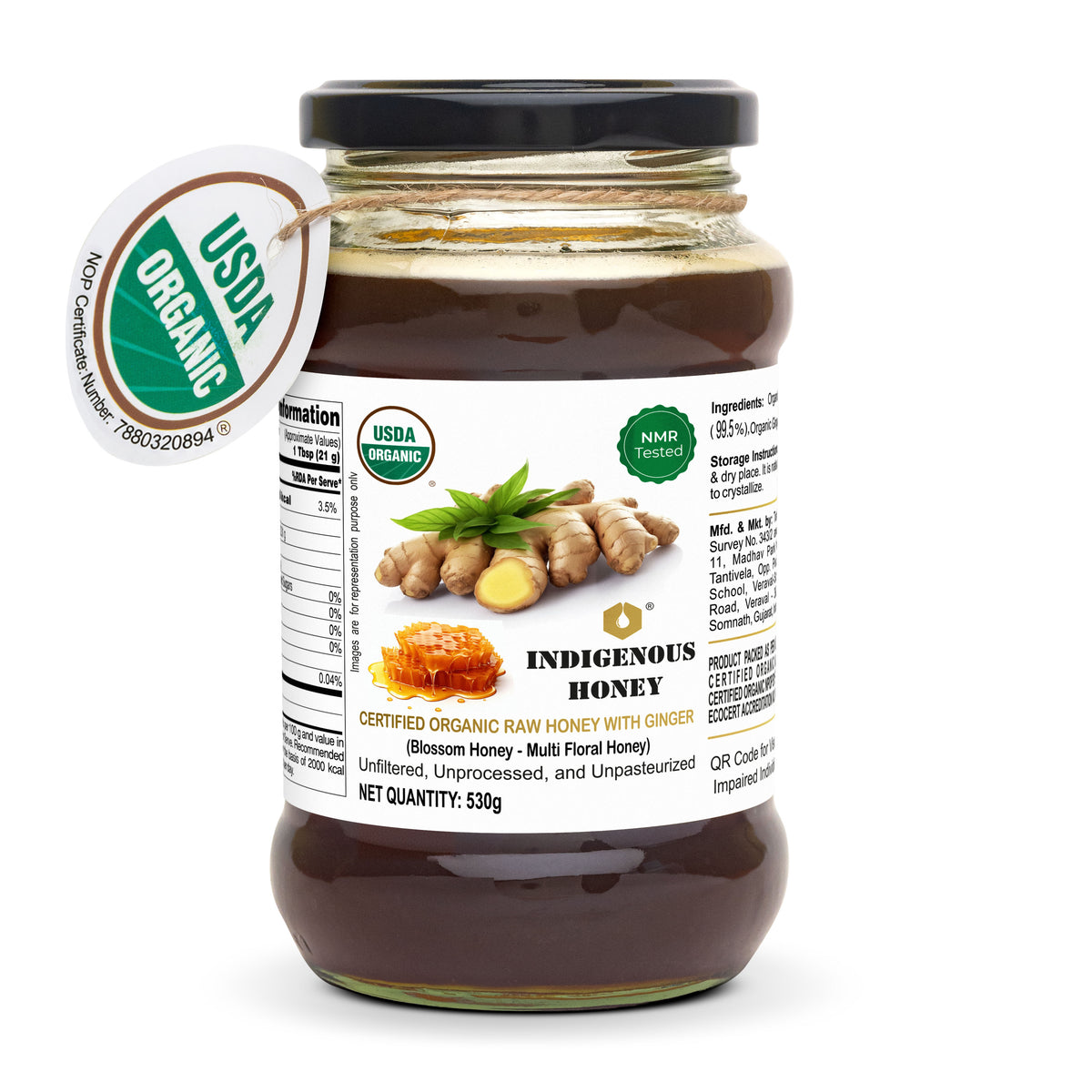 Raw Organic Honey with infused Ginger