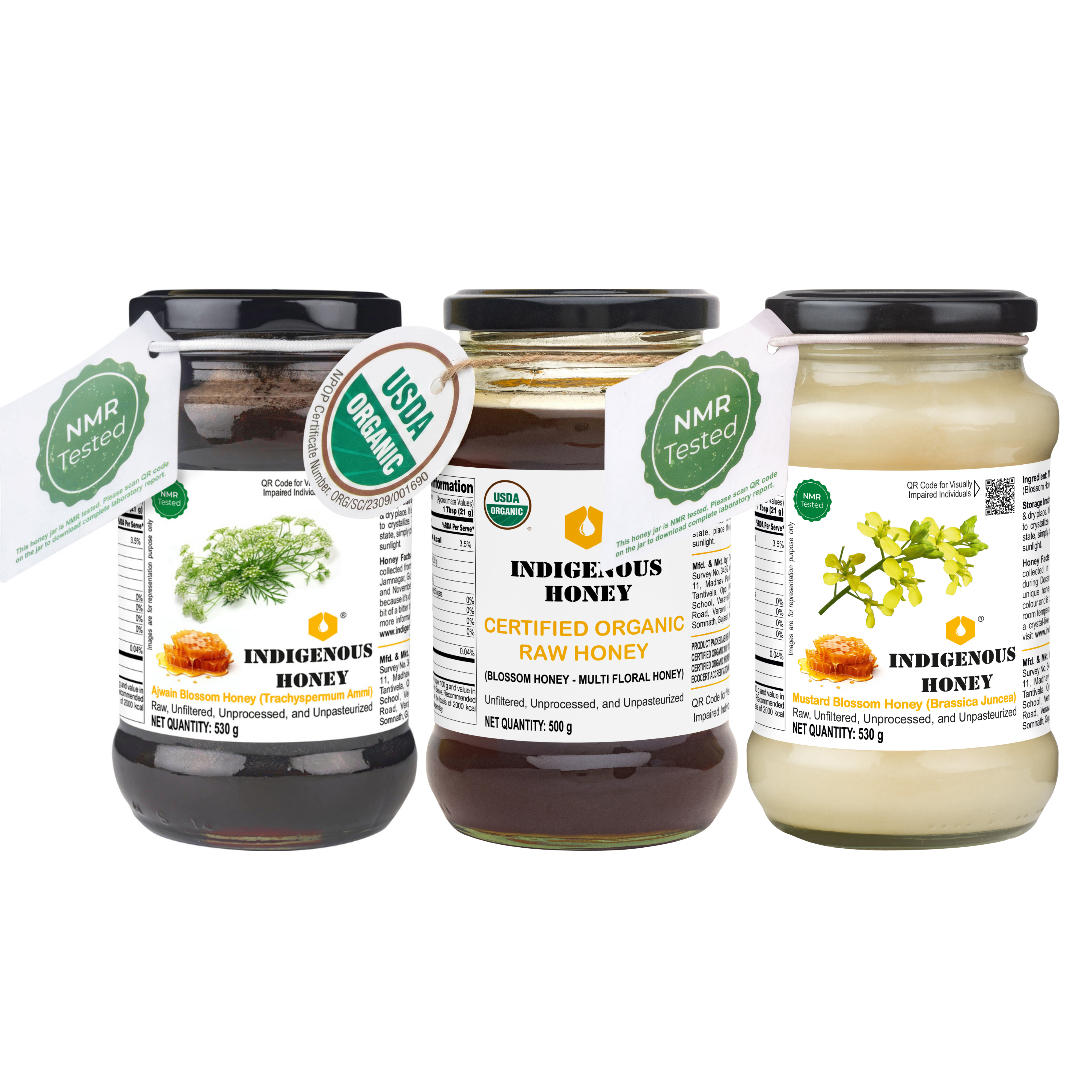 NMR Tested Ajwain USDA Raw & Mustard Honey