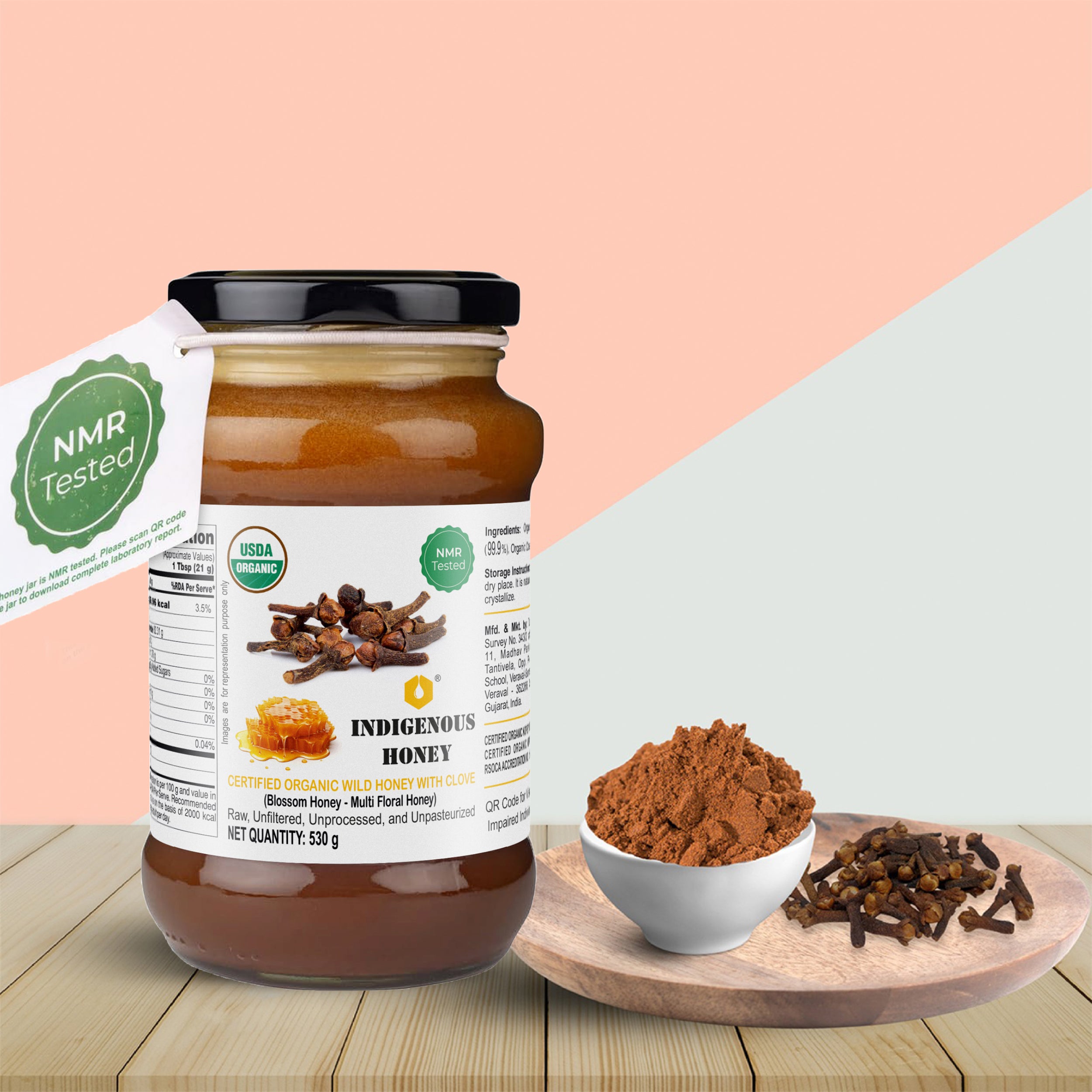 NMR tested organic clove infused wild honey