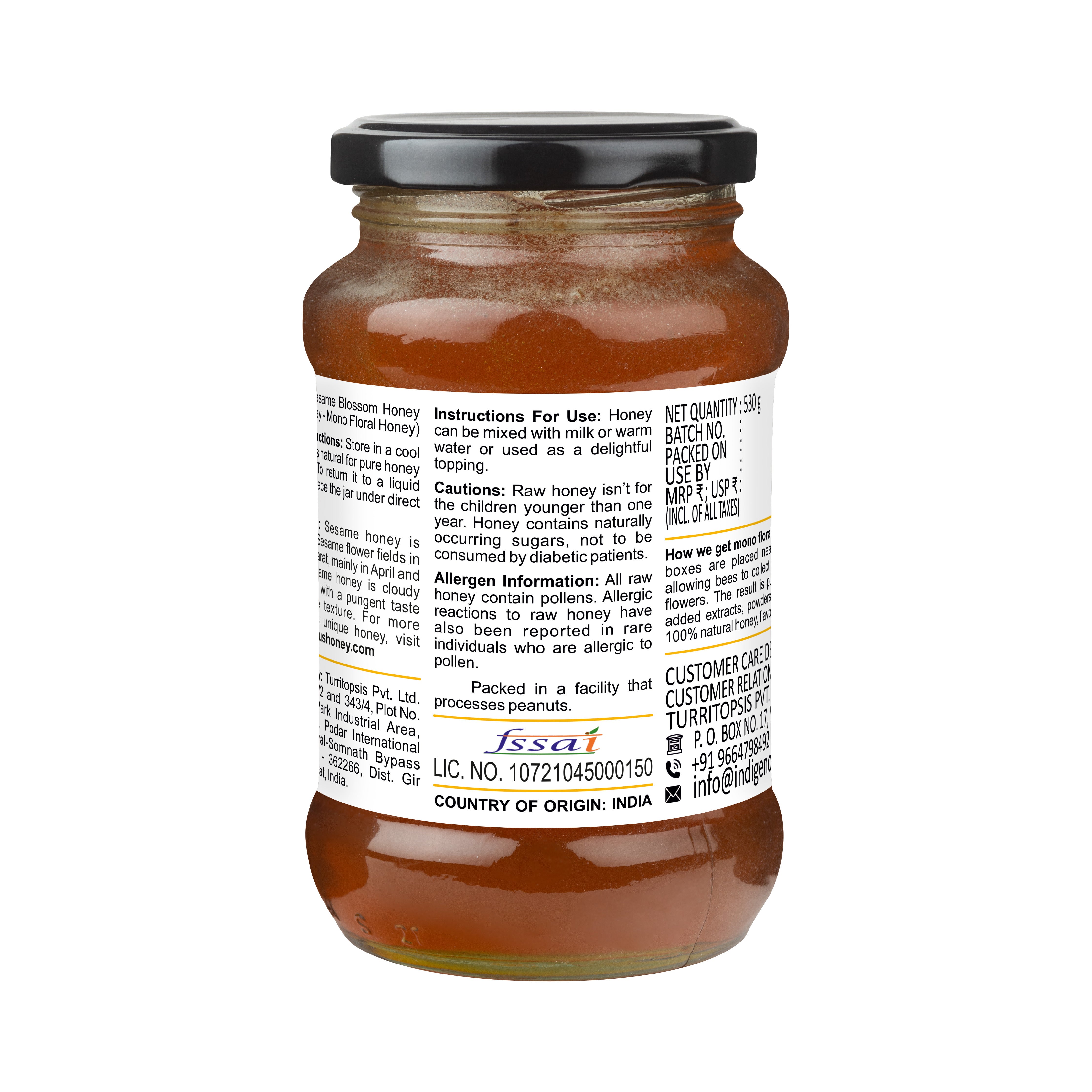 Natural Sesame Blossom Honey