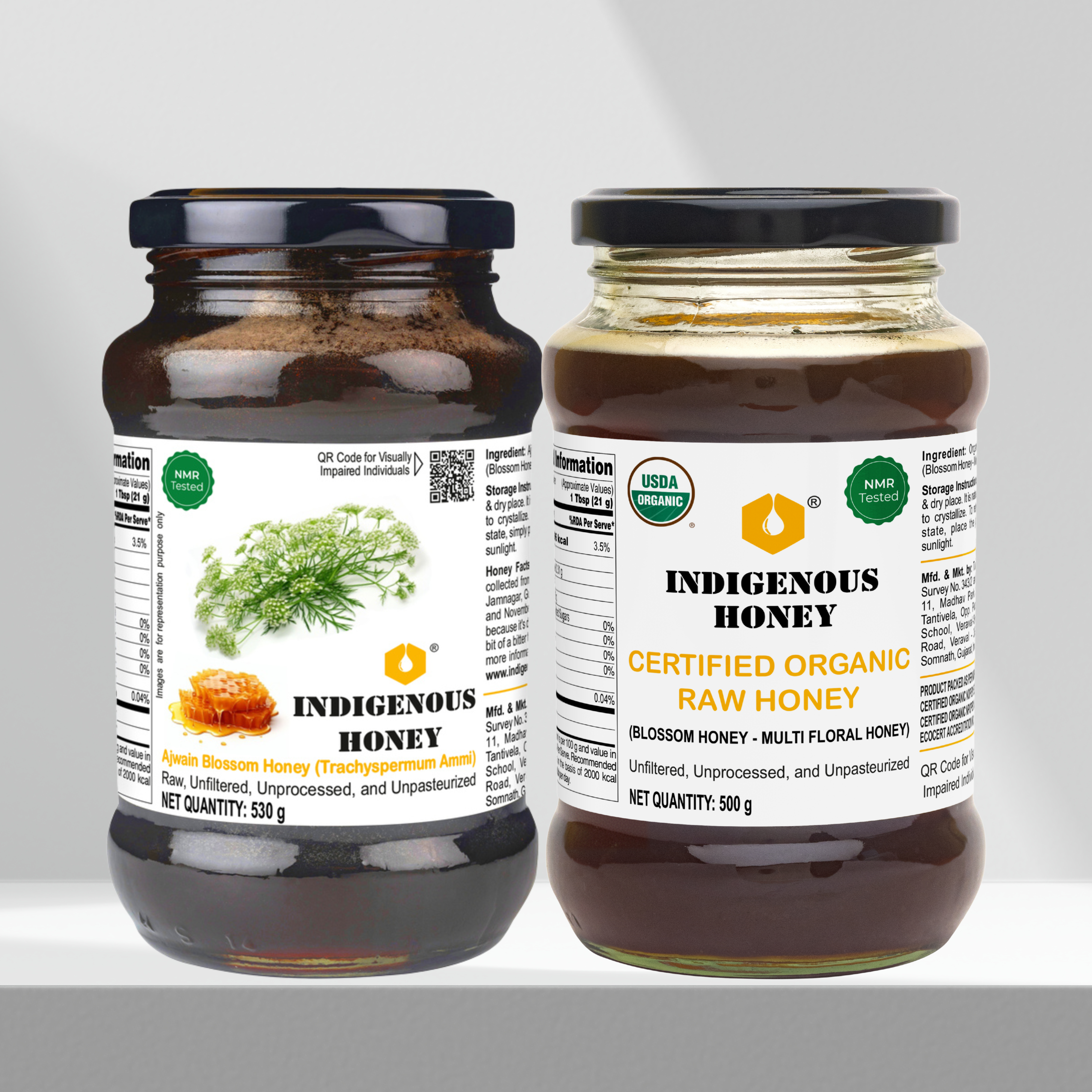 Natural Ajwain Honey And Organic Raw Honey