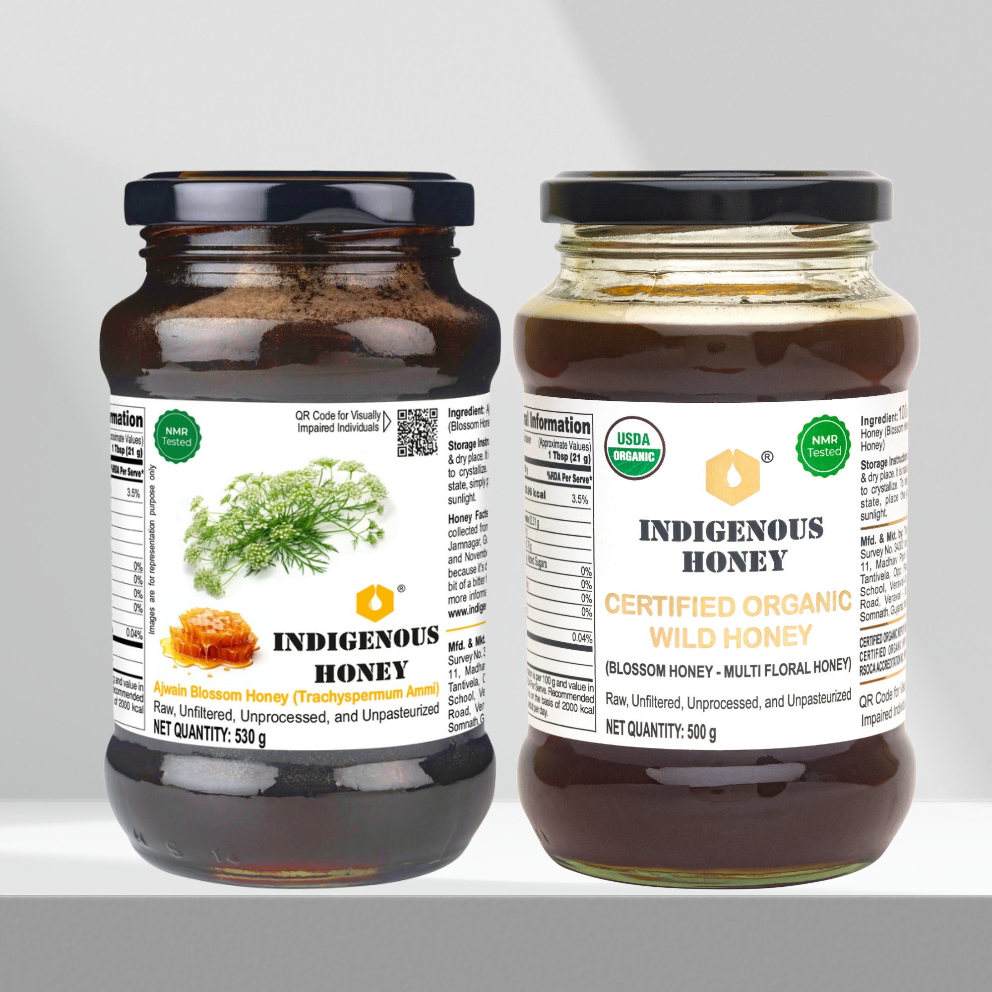 Natural Ajwain Honey And Organic Wild Honey