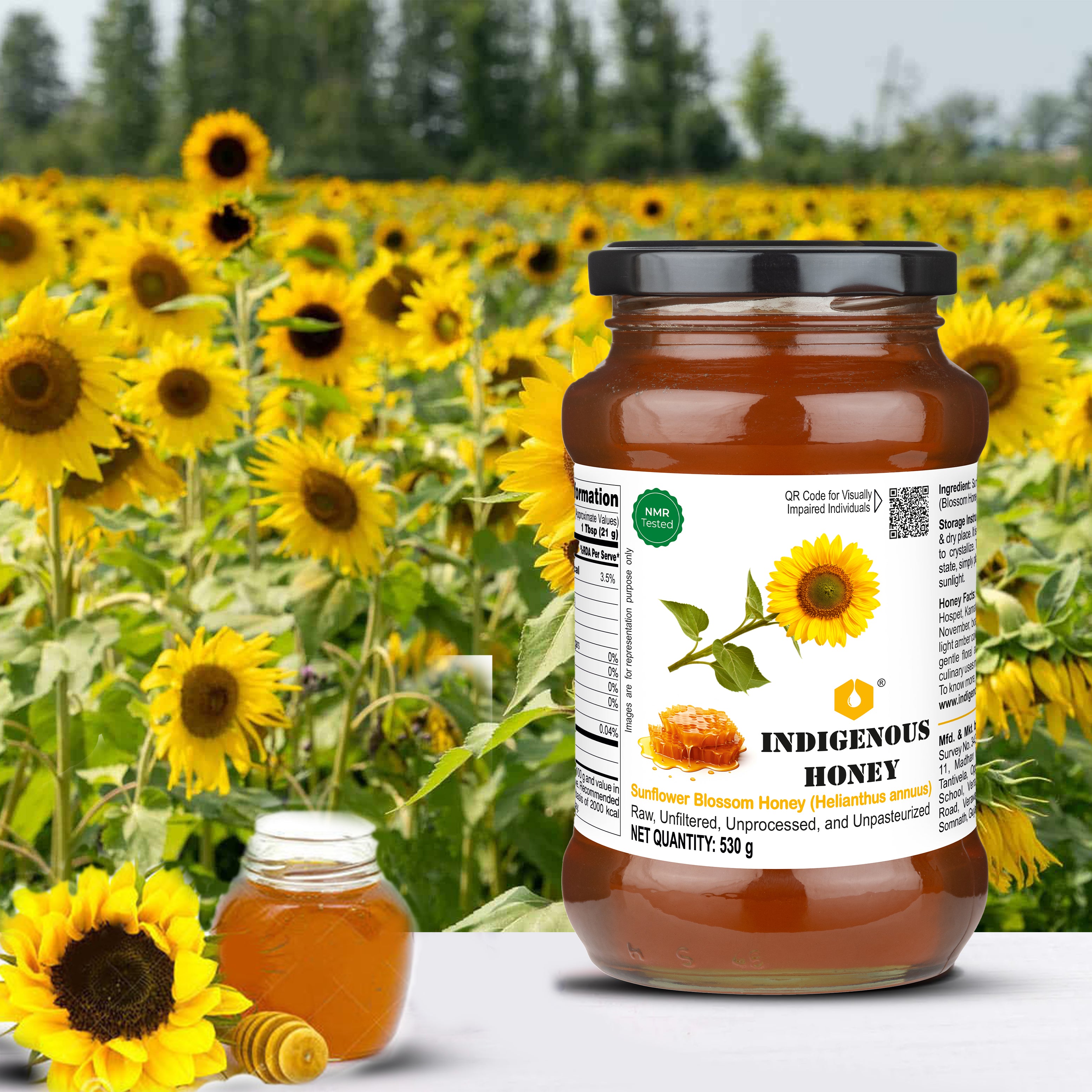 Natural and Unprocessed Sunflower Blossom Honey