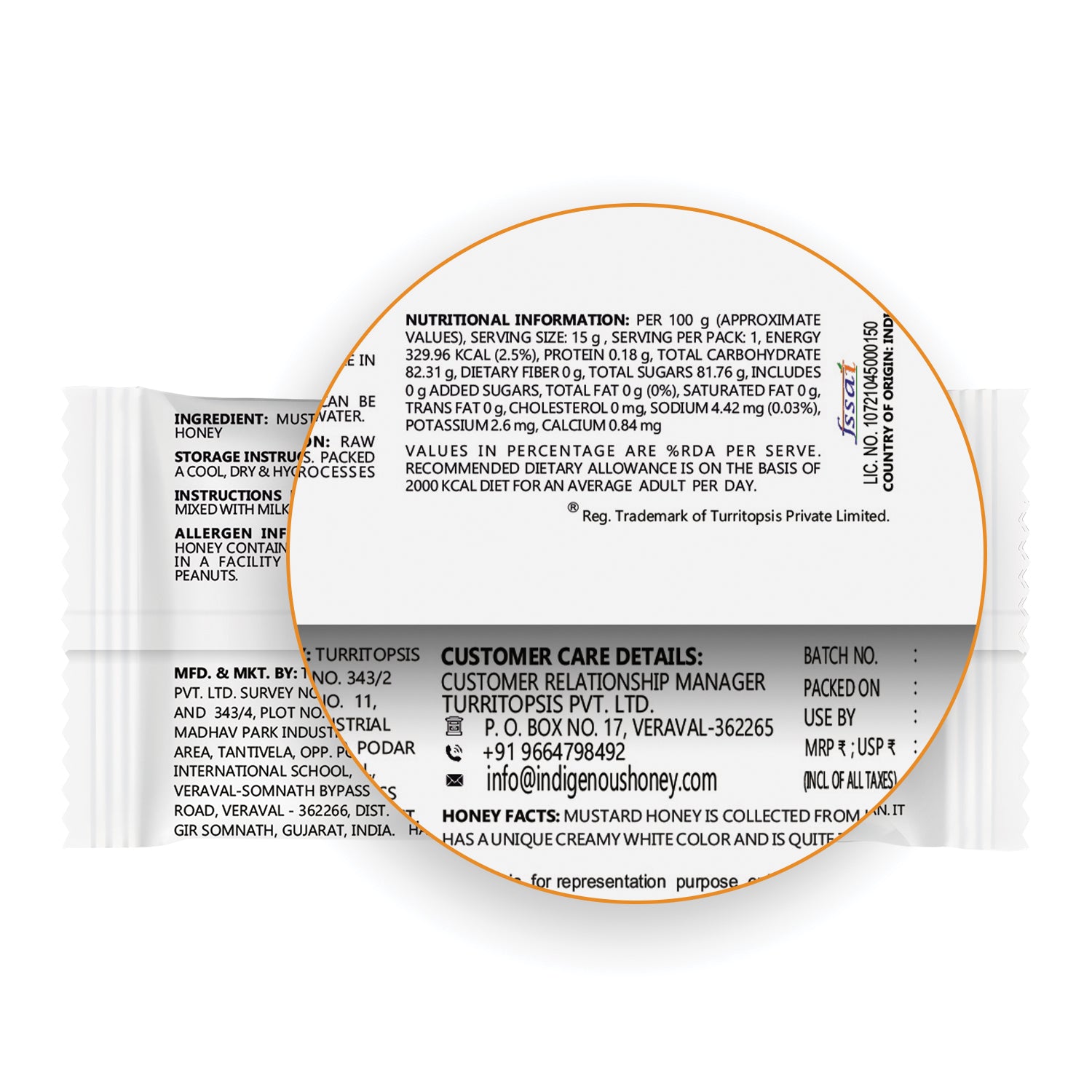 nutritional value of mustard blossom honey gift pack