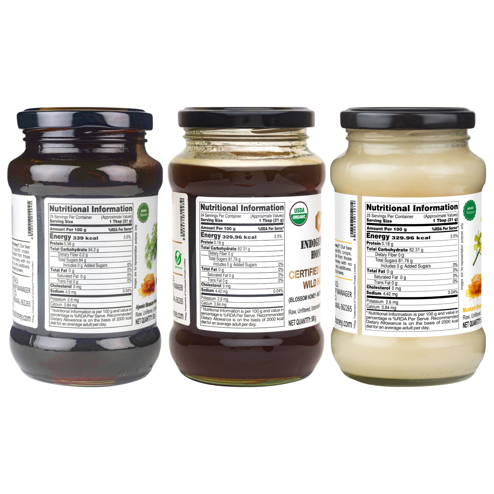 Nutritional information of ajwain wild & Mustard Honey