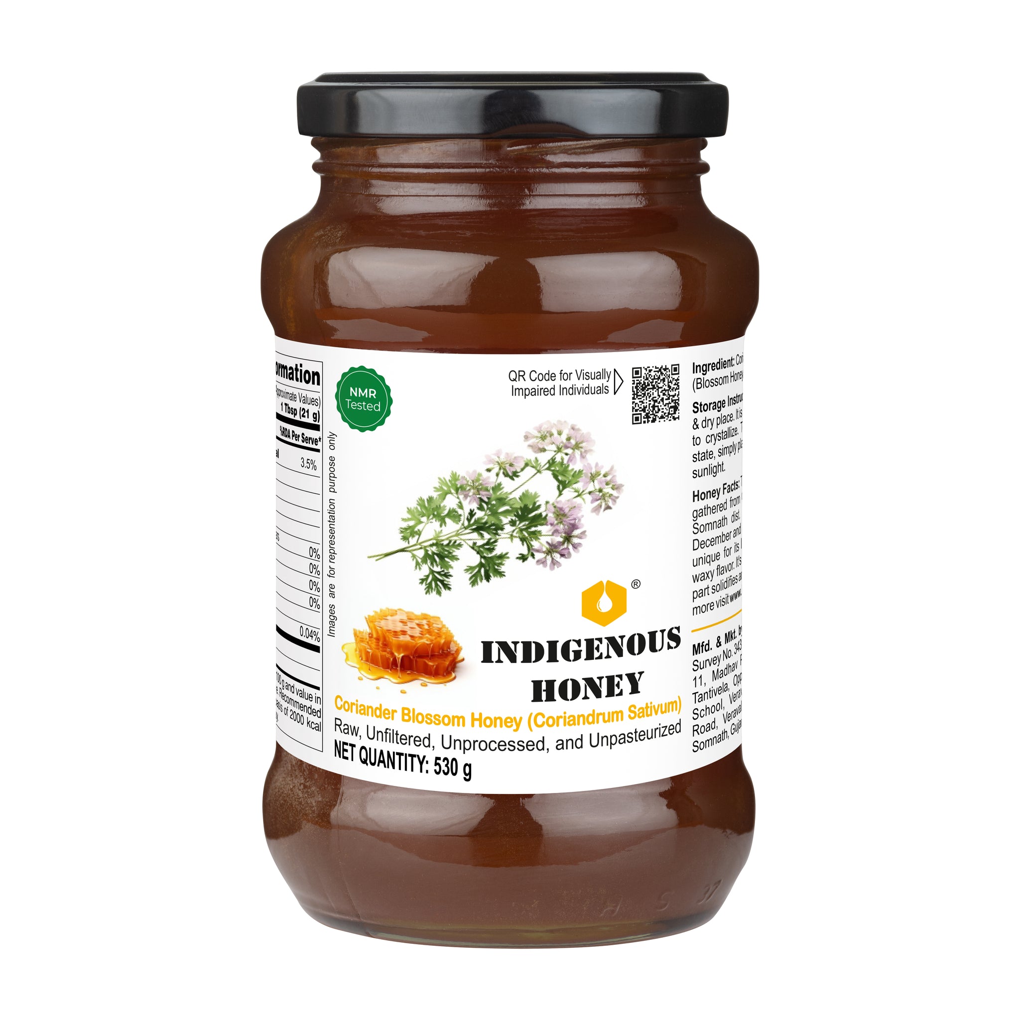 Raw Coriander Honey Natural semi Crystalized Light Orange Honey