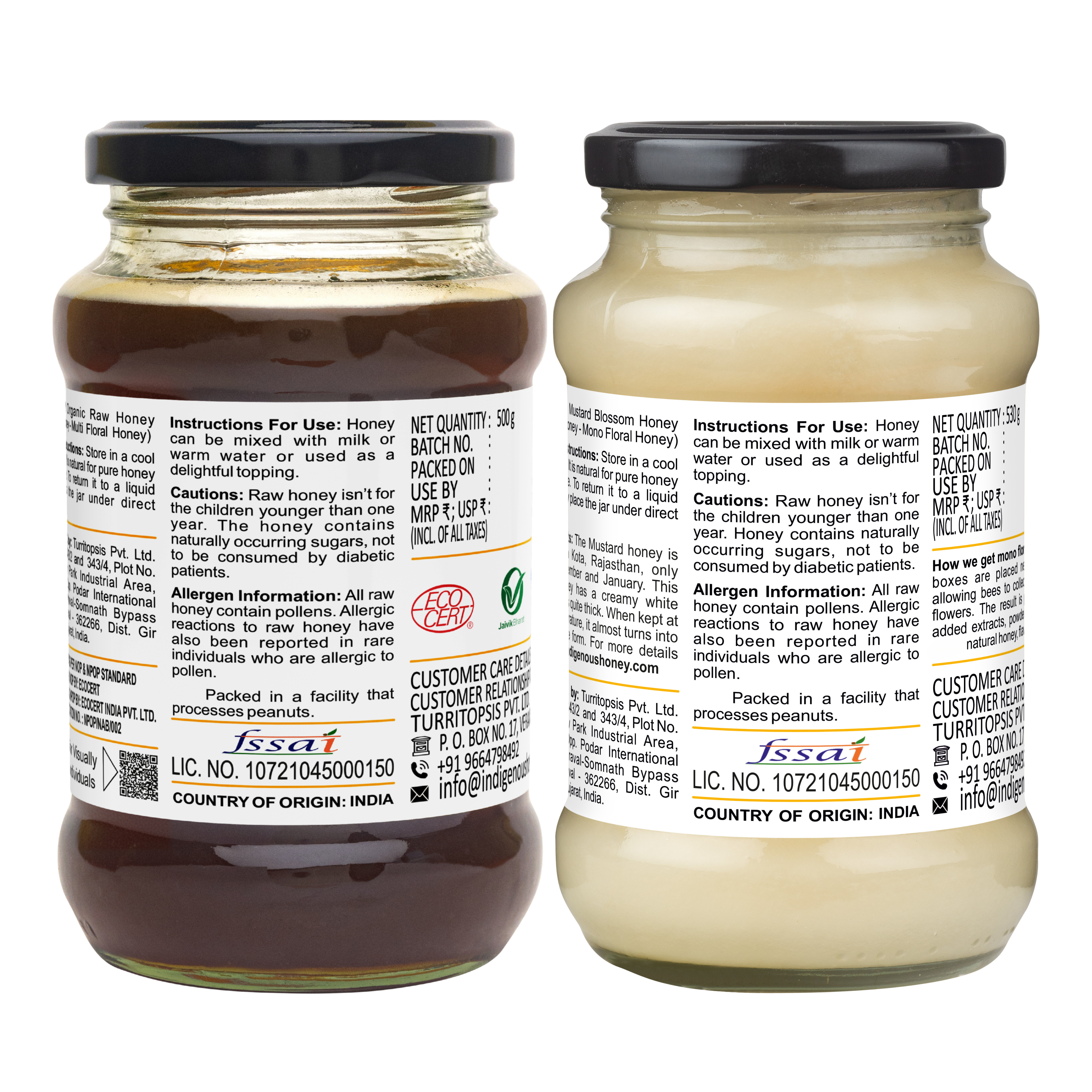 Raw Crystallized mustard honey with organic raw honey