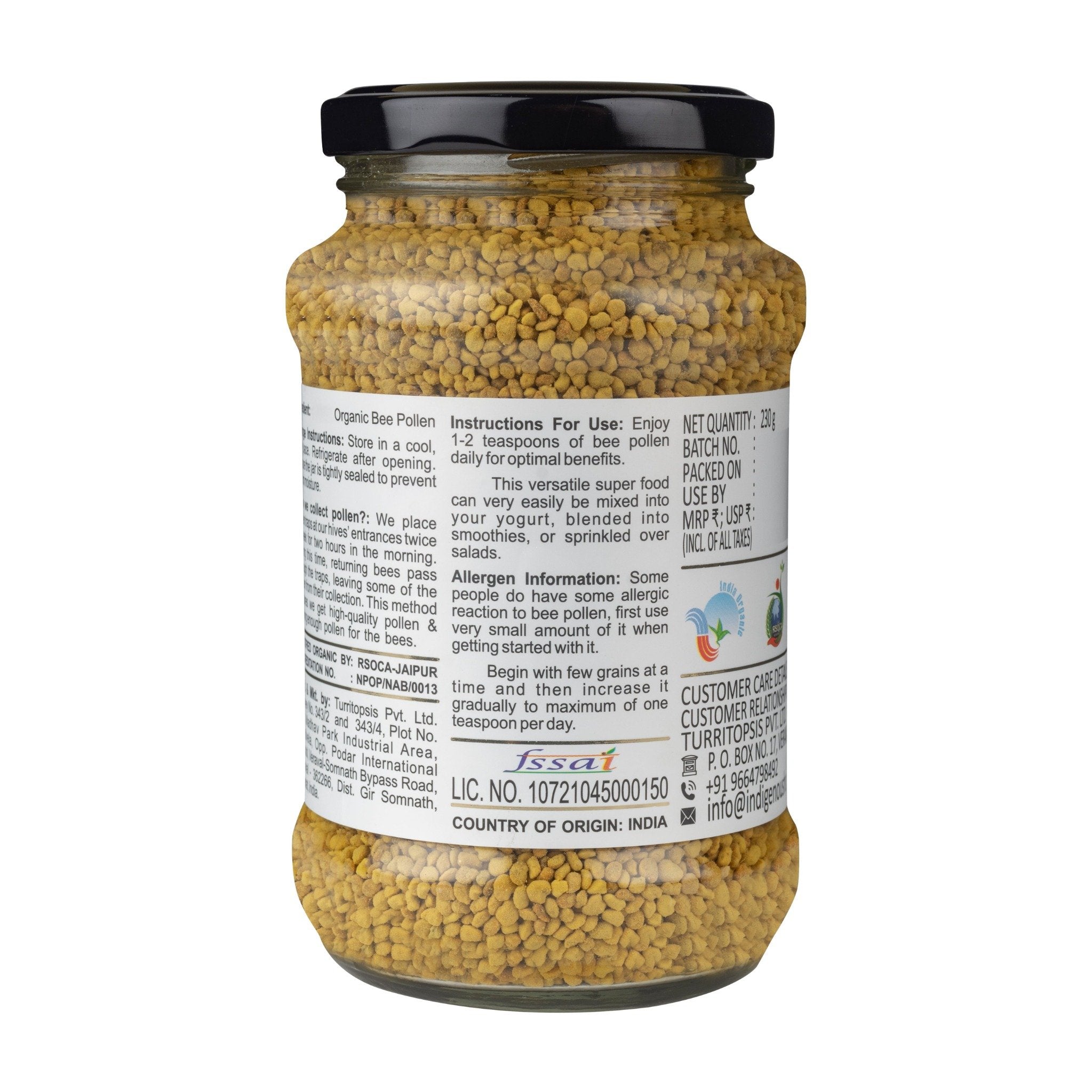 raw organic bee pollen