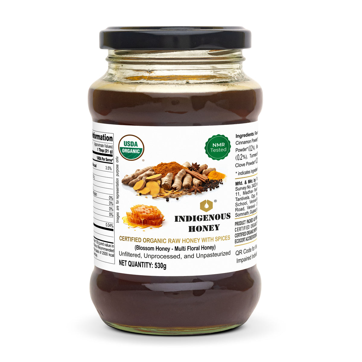 Raw Organic Honey With Mixed Spice