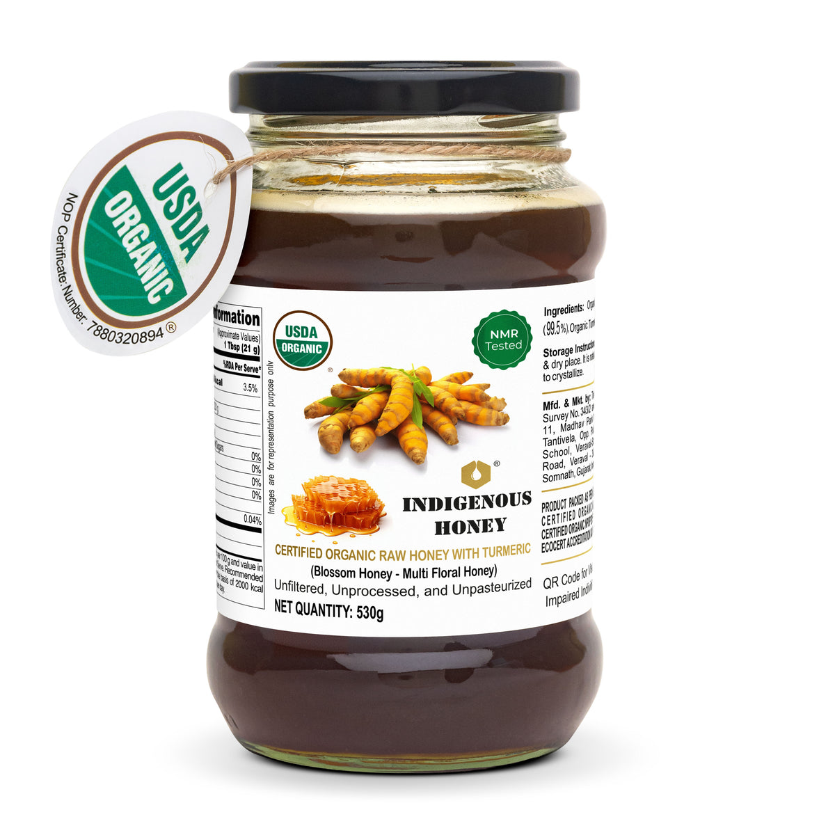 Raw Organic Honey with infused Turmeric