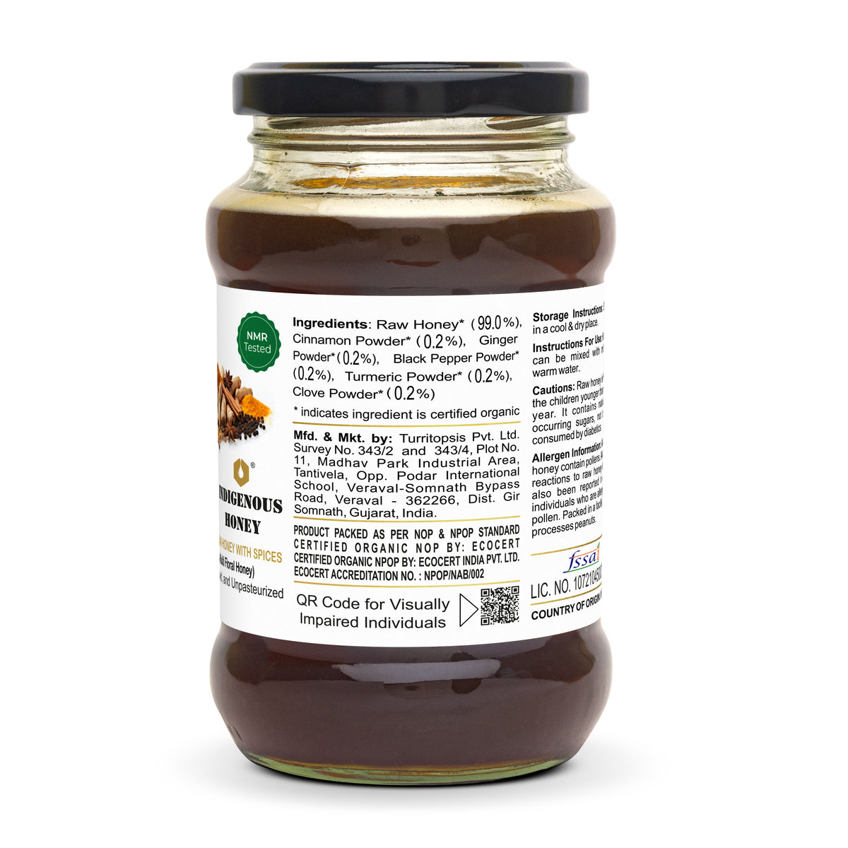USDA Certified Organic Honey With Spices