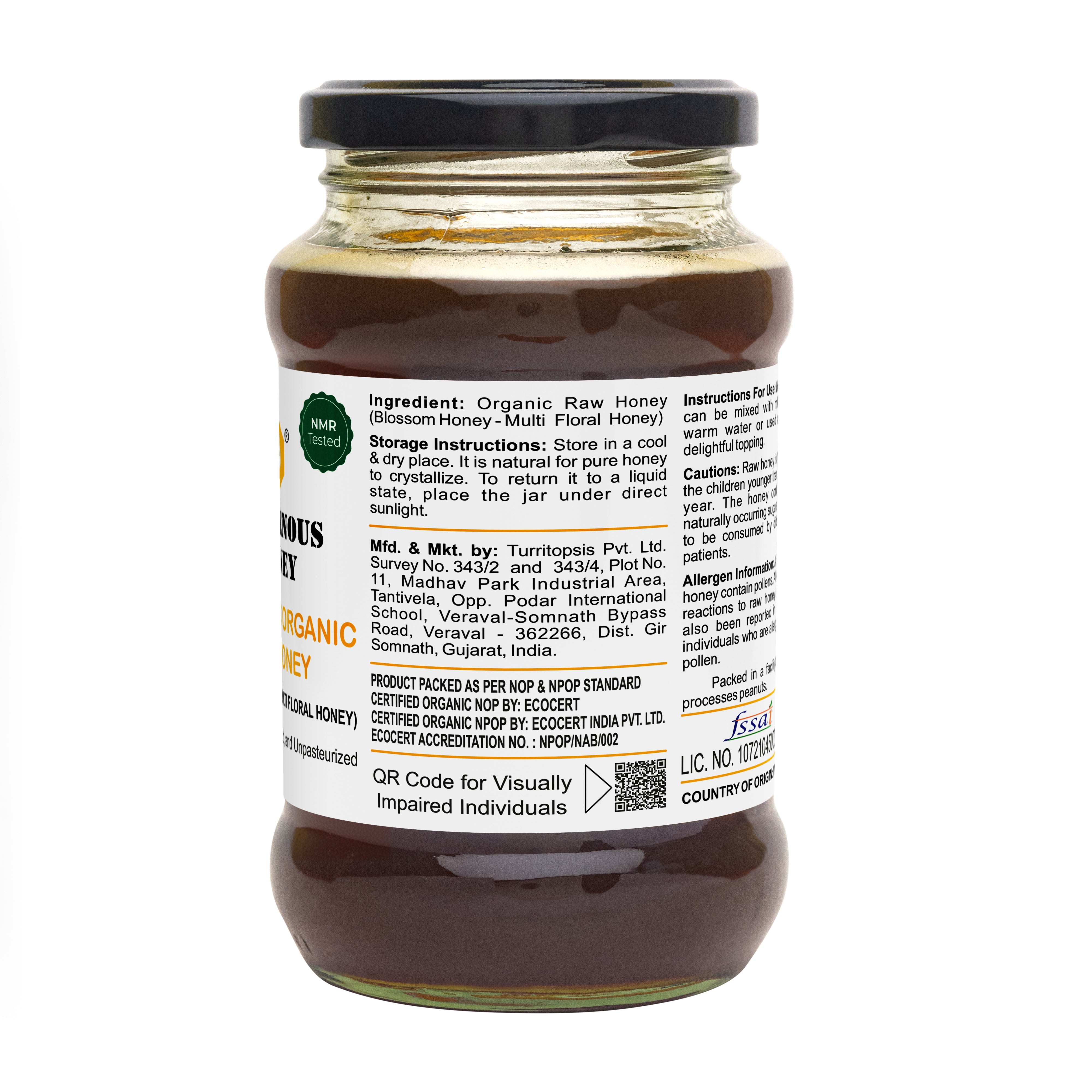 pure organic certified honey