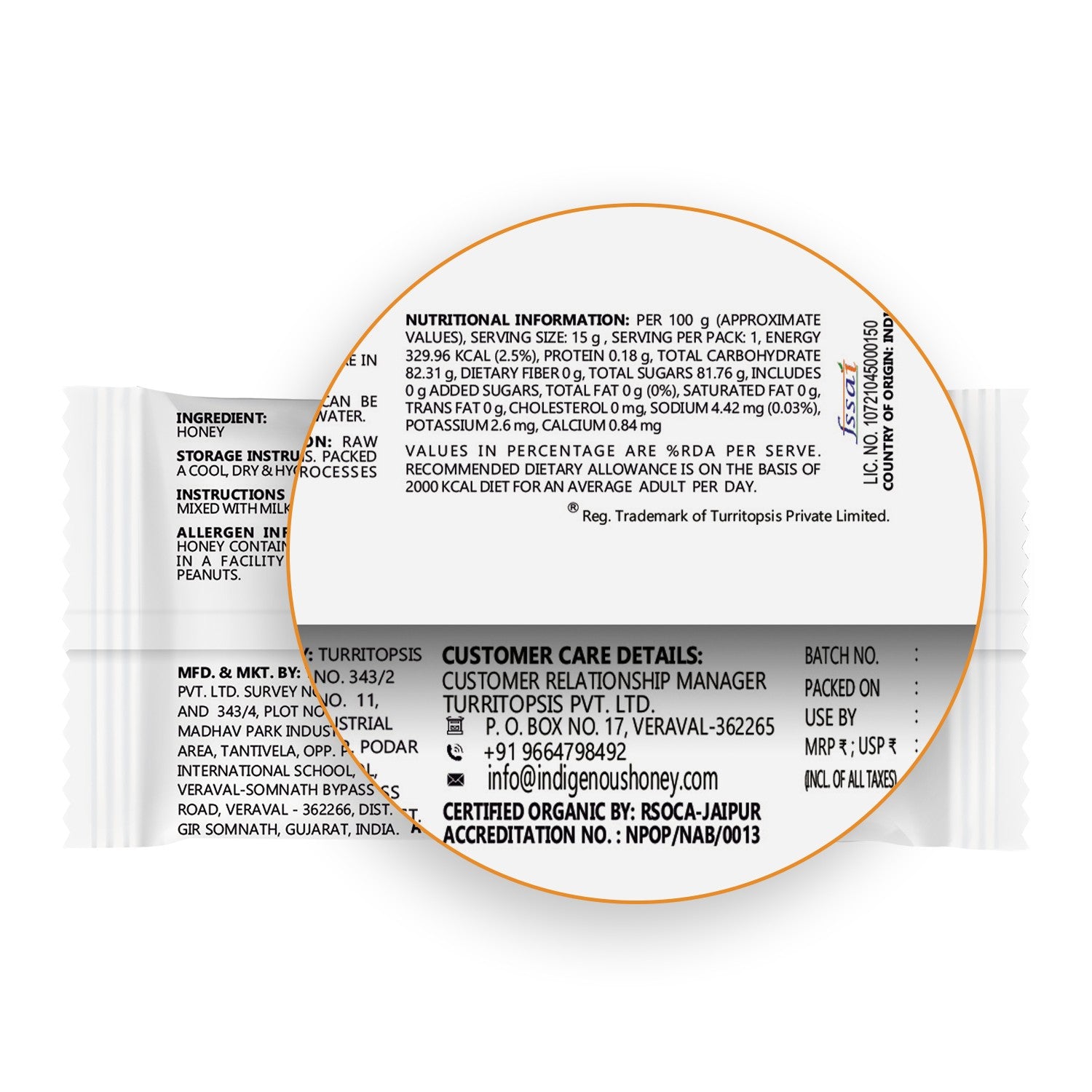 raw honey pouch