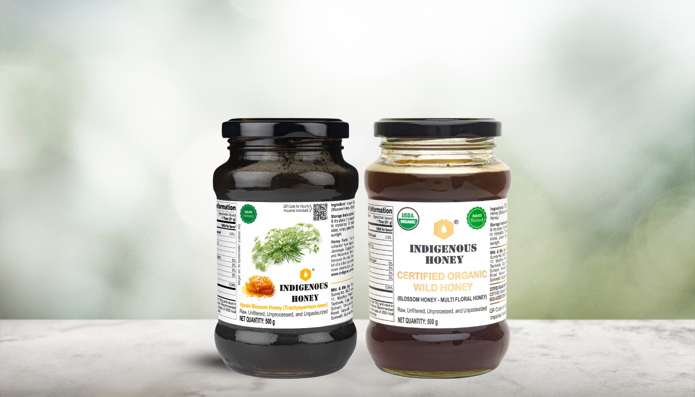 Raw Ajwain Honey and Organic Wild Honey
