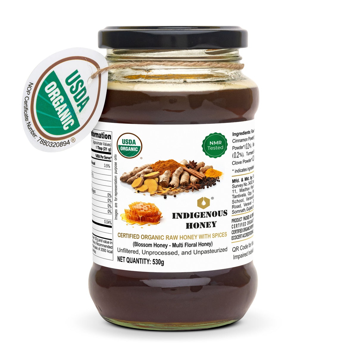 Certified Organic Honey With Spices