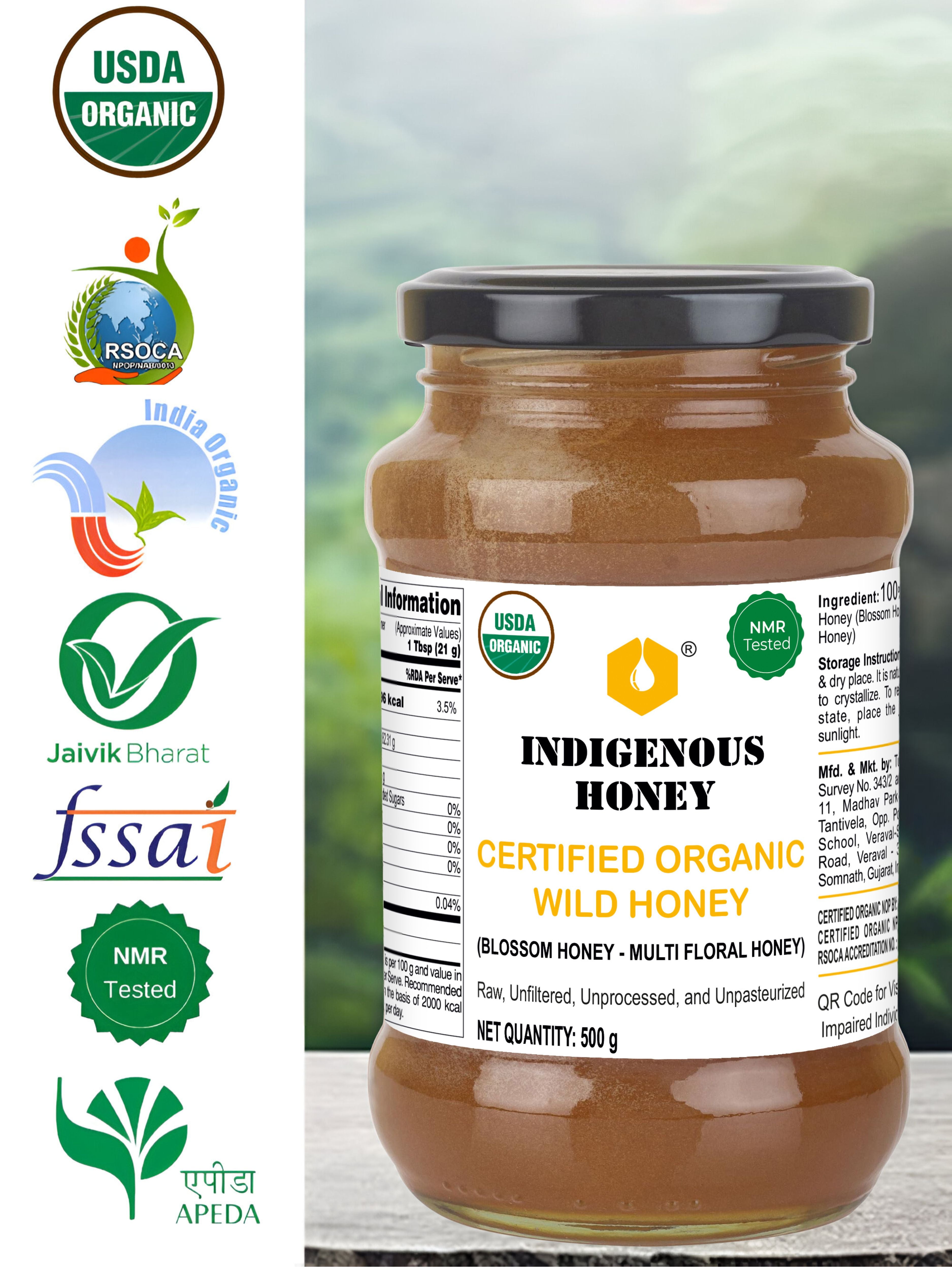 Certified Organic Pure Wild Honey