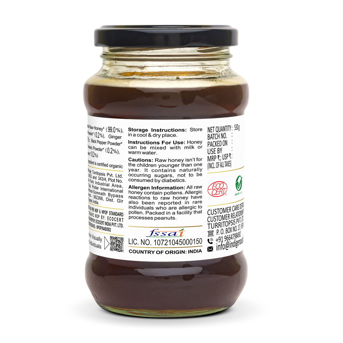 Certified Organic Raw Honey With Spices