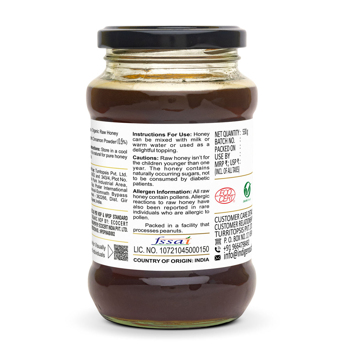 Certified Organic Raw Honey infused with Cinnamon