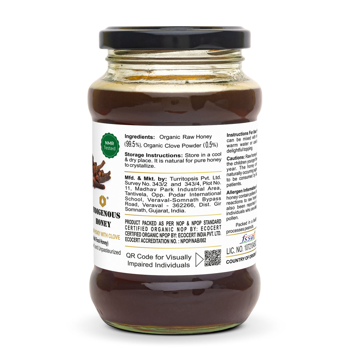 Certified Raw Organic Honey With Clove Powder