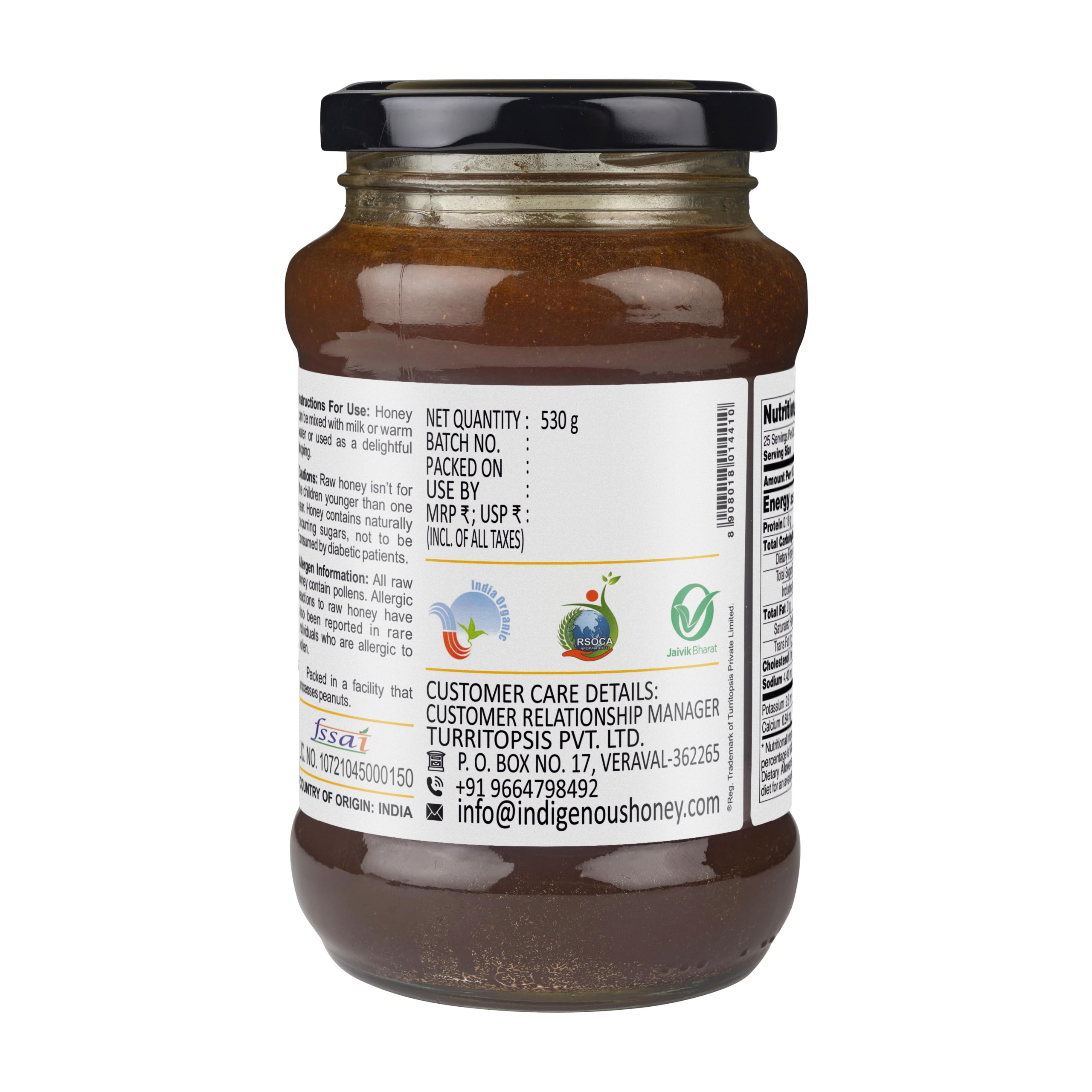 Certified organic honey with ginger