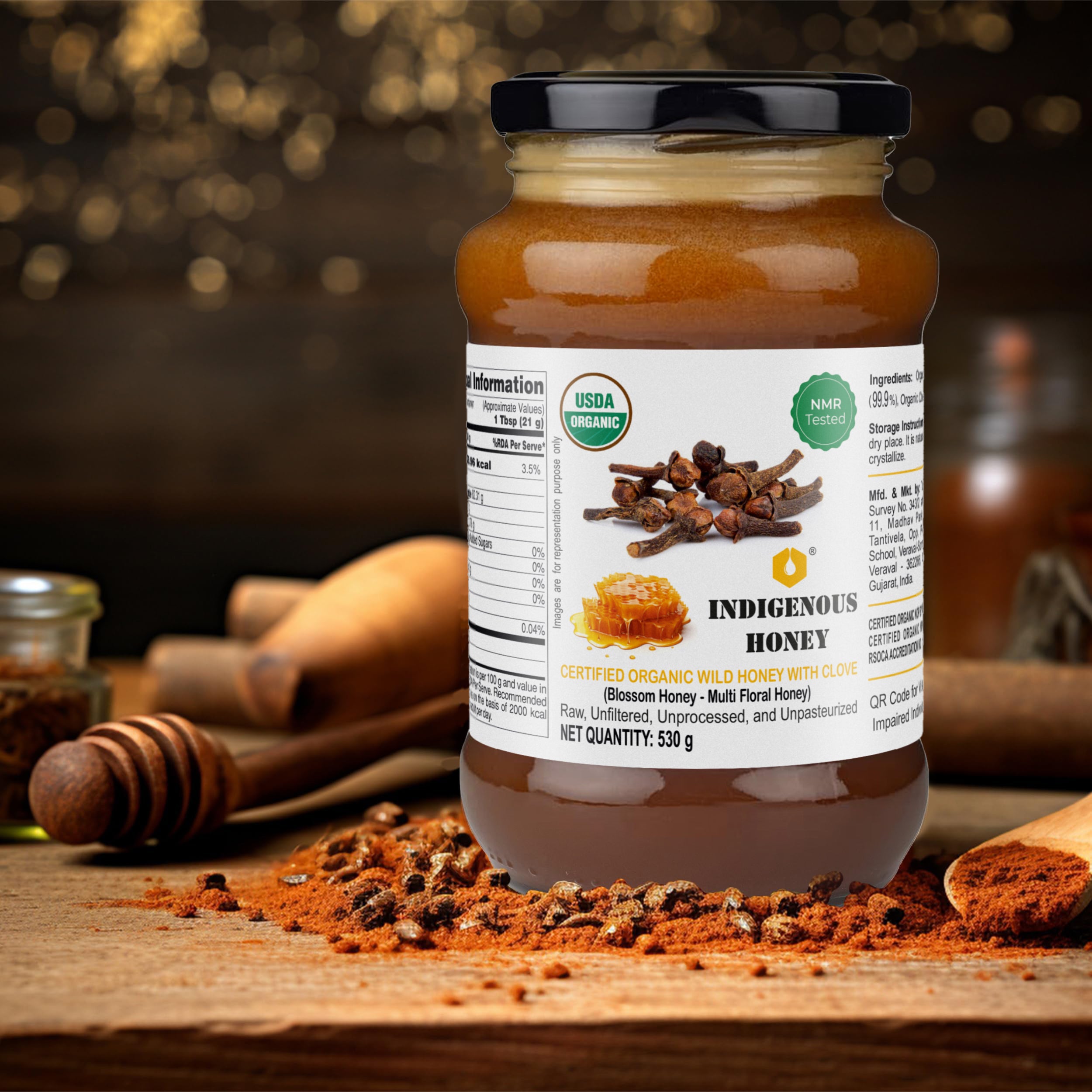 Clove infused organic wild honey