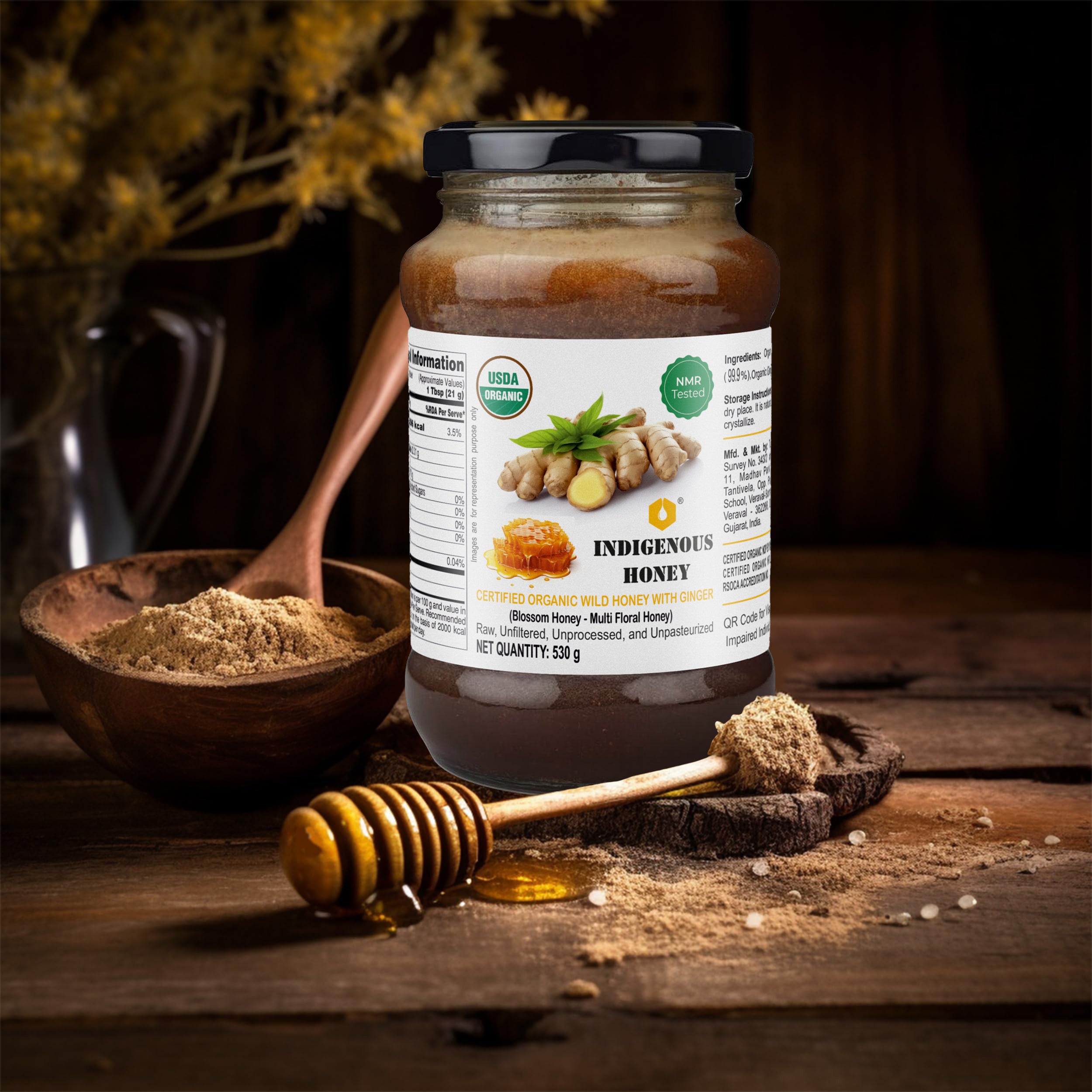 Ginger and certified organic wild honey