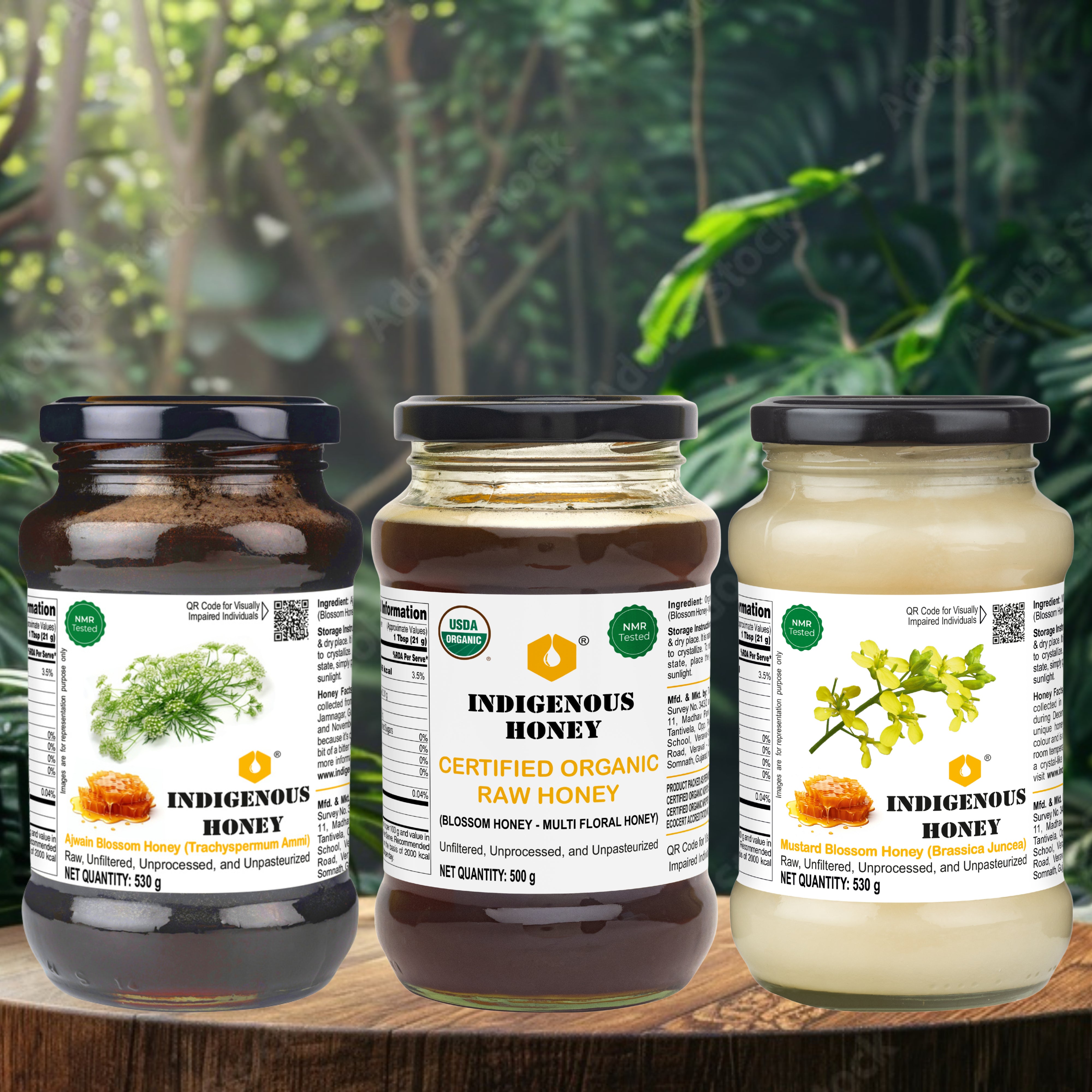 Natural Ajwain Raw Mustard Honey