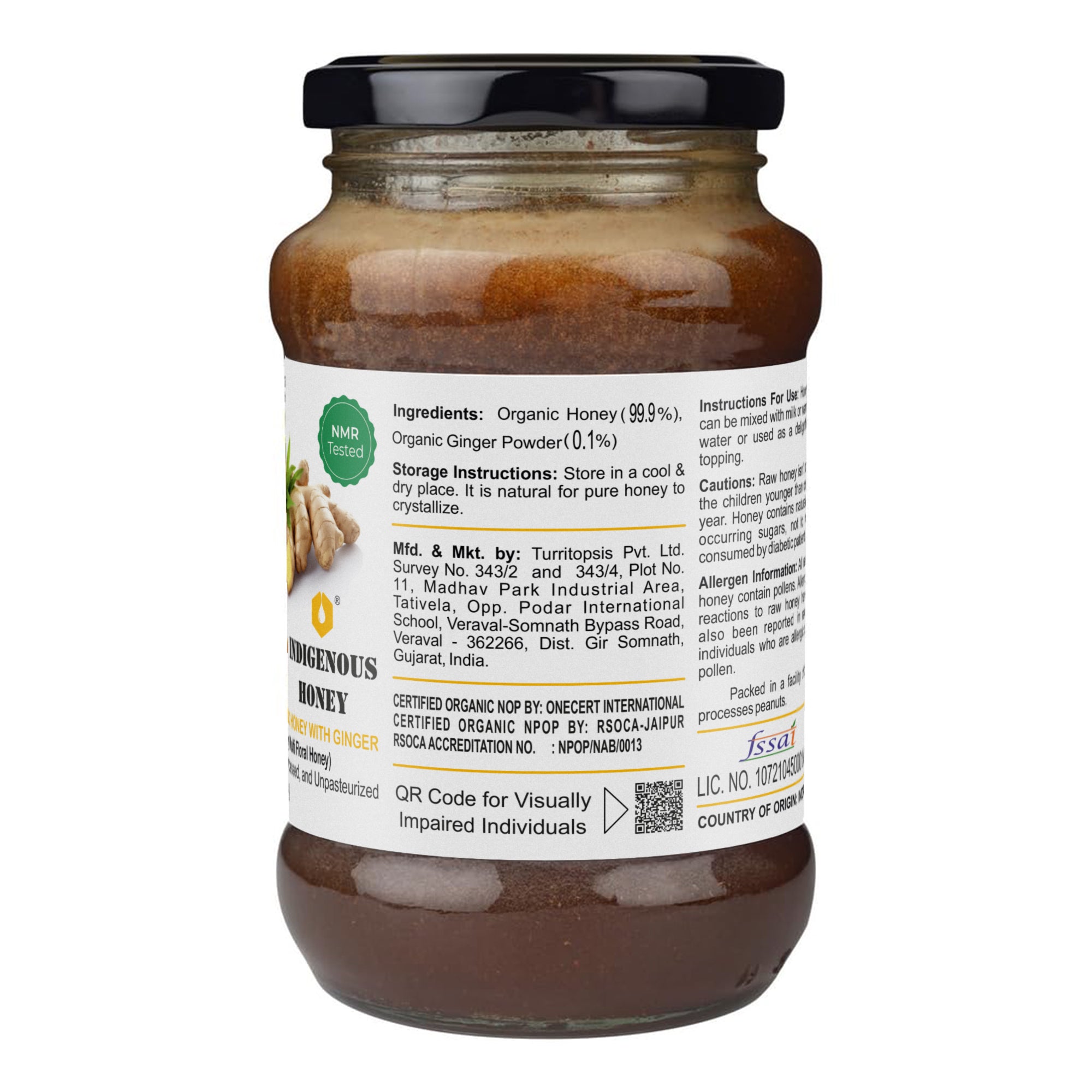 Natural and Raw Ginger Honey