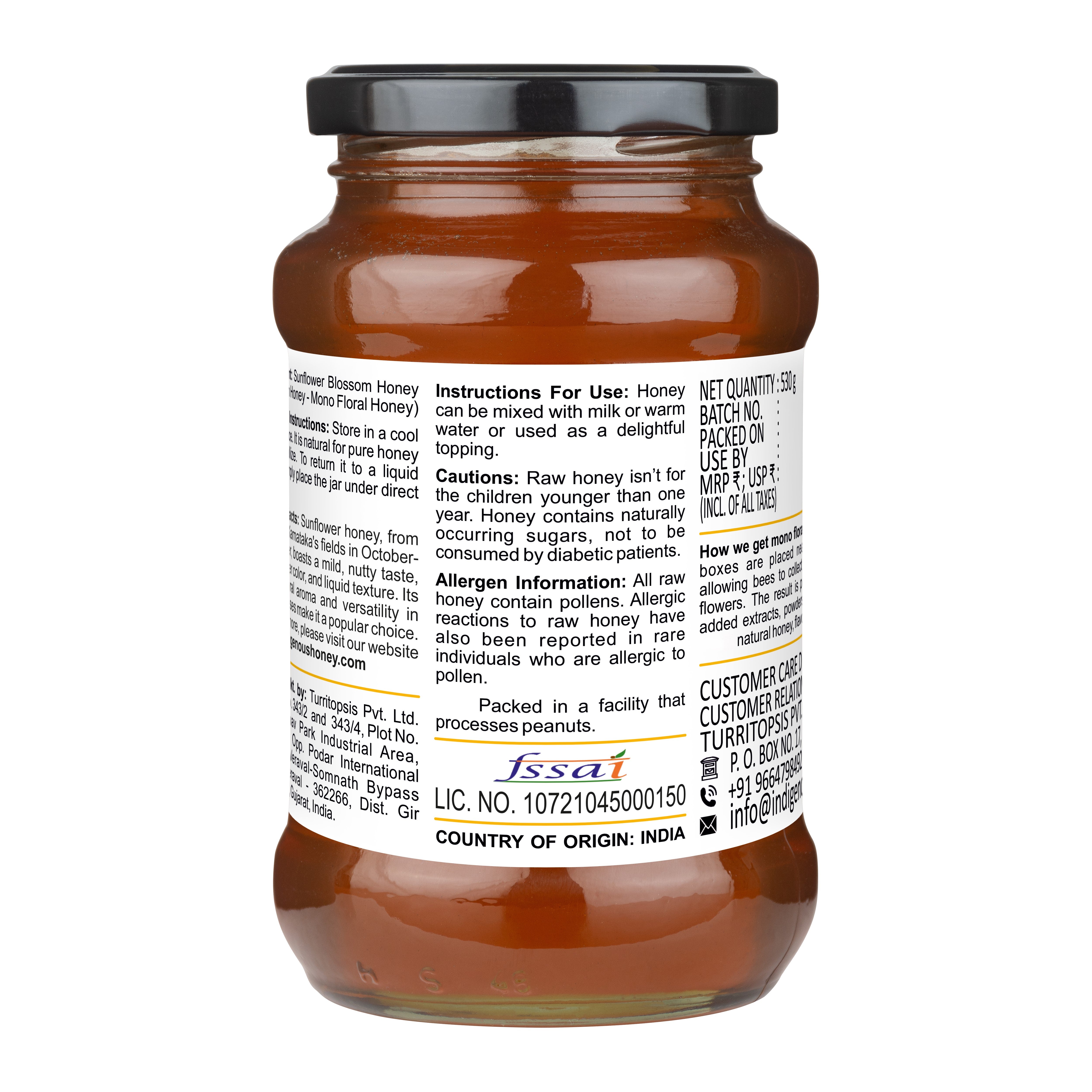 Natural sunflower Blossom Honey