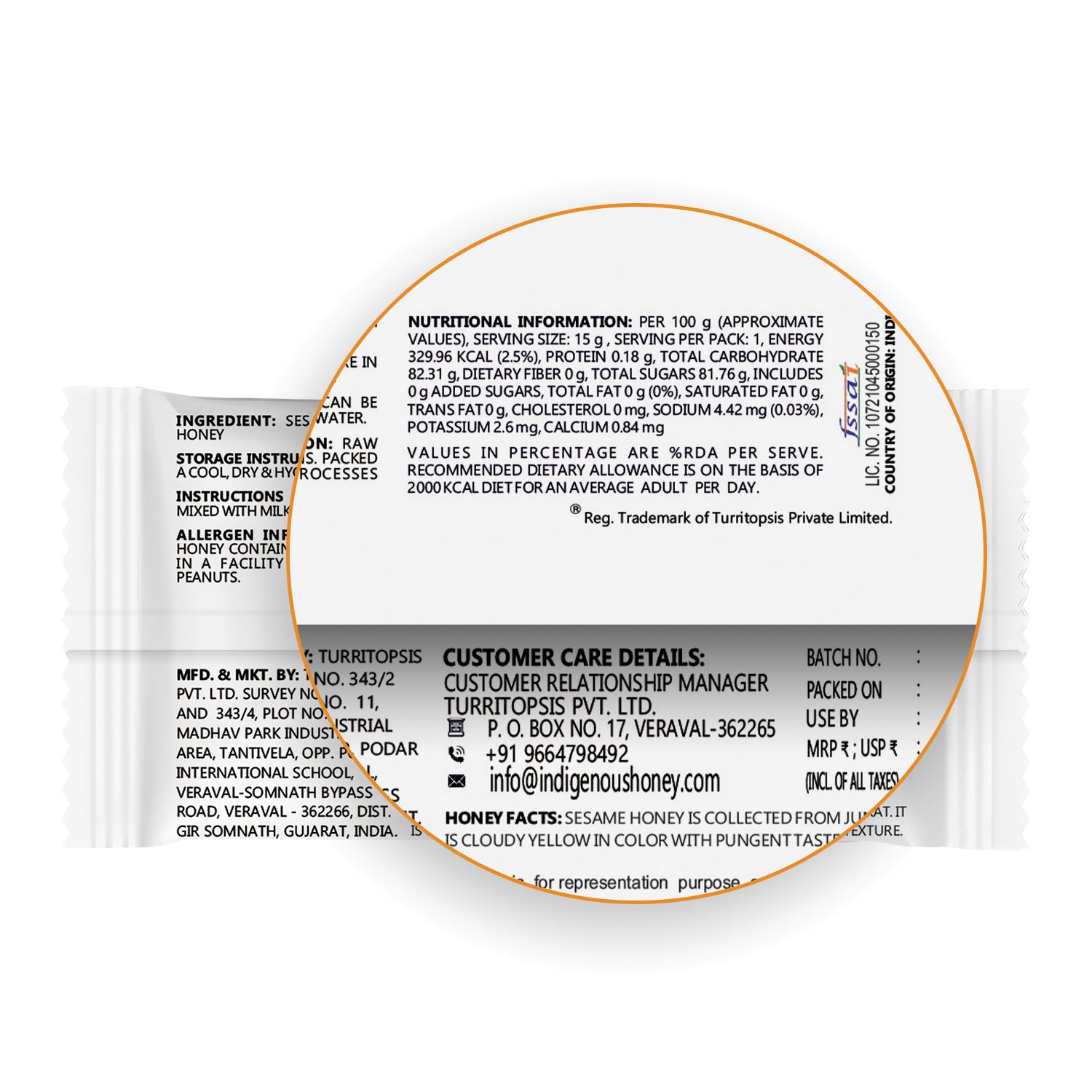 nutritional value of sesame blossom honey