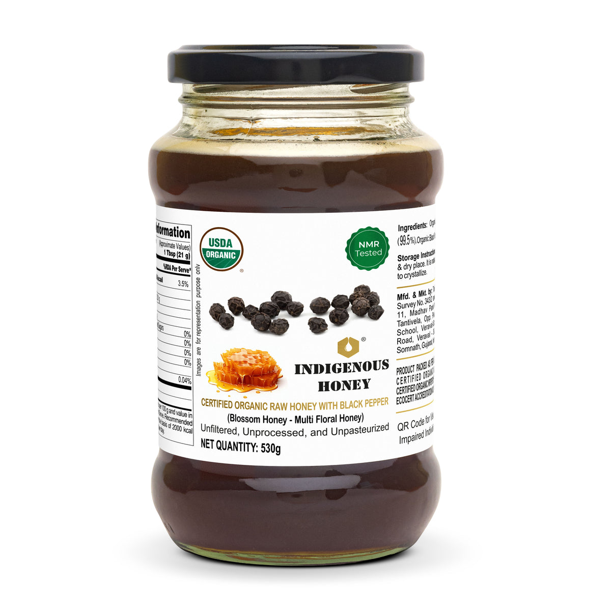 Organic Raw Honey with Black Pepper 