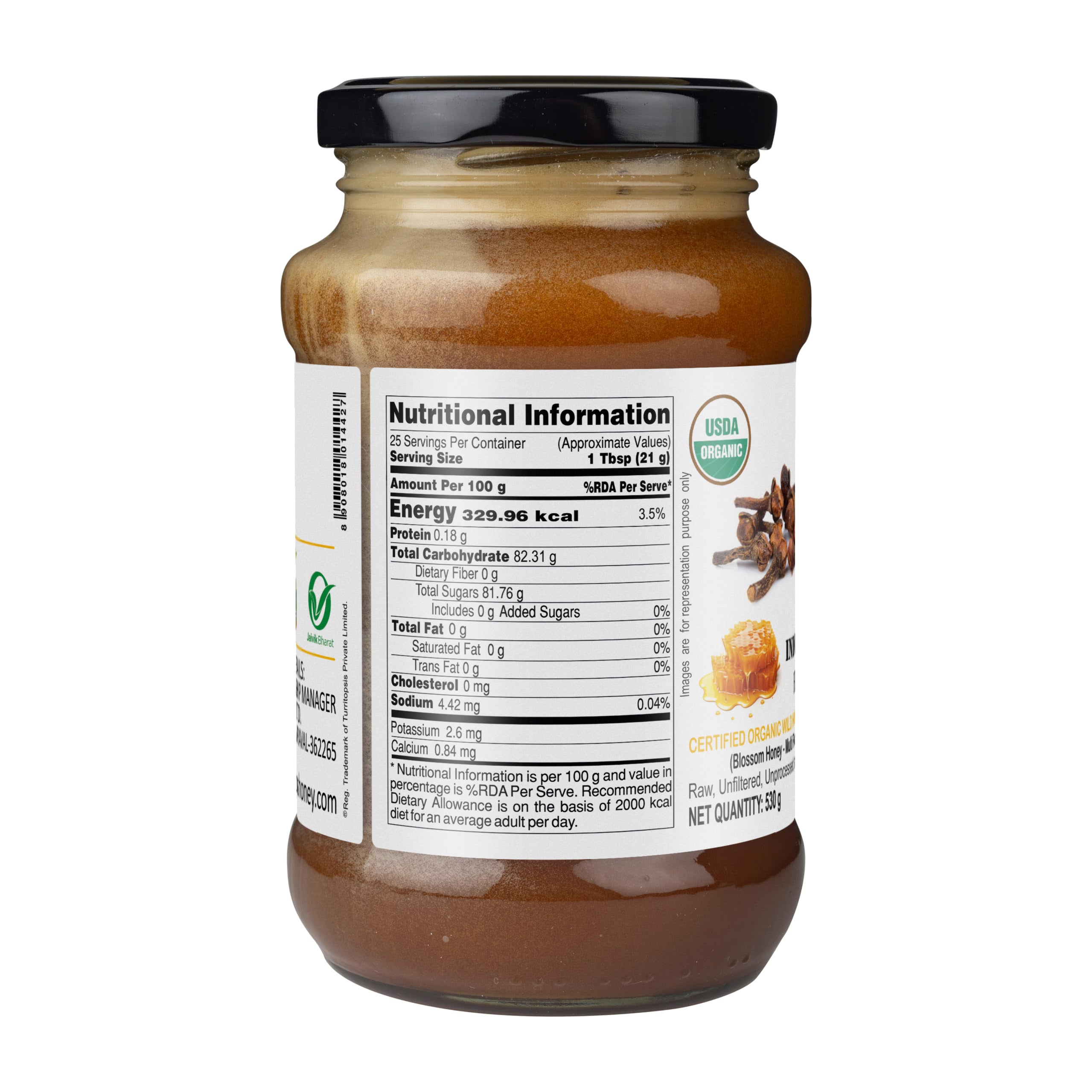 Organic clove honey with nutritional value