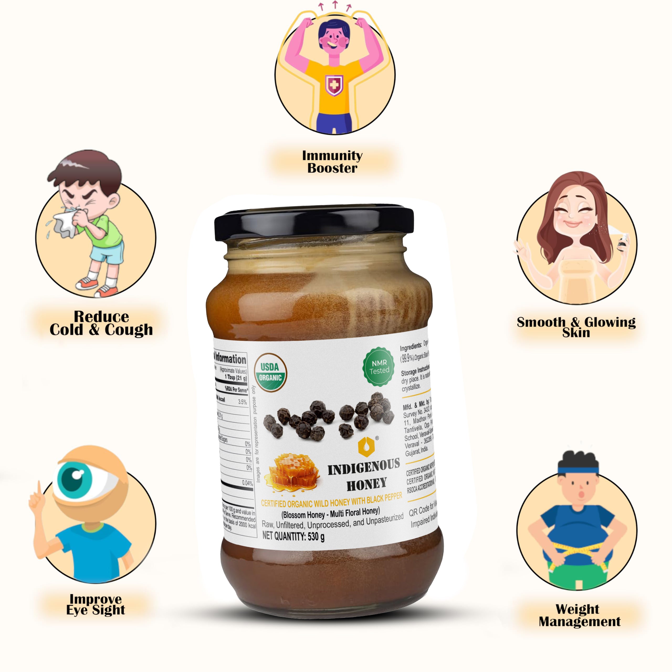 Organic honey with black pepper benefits