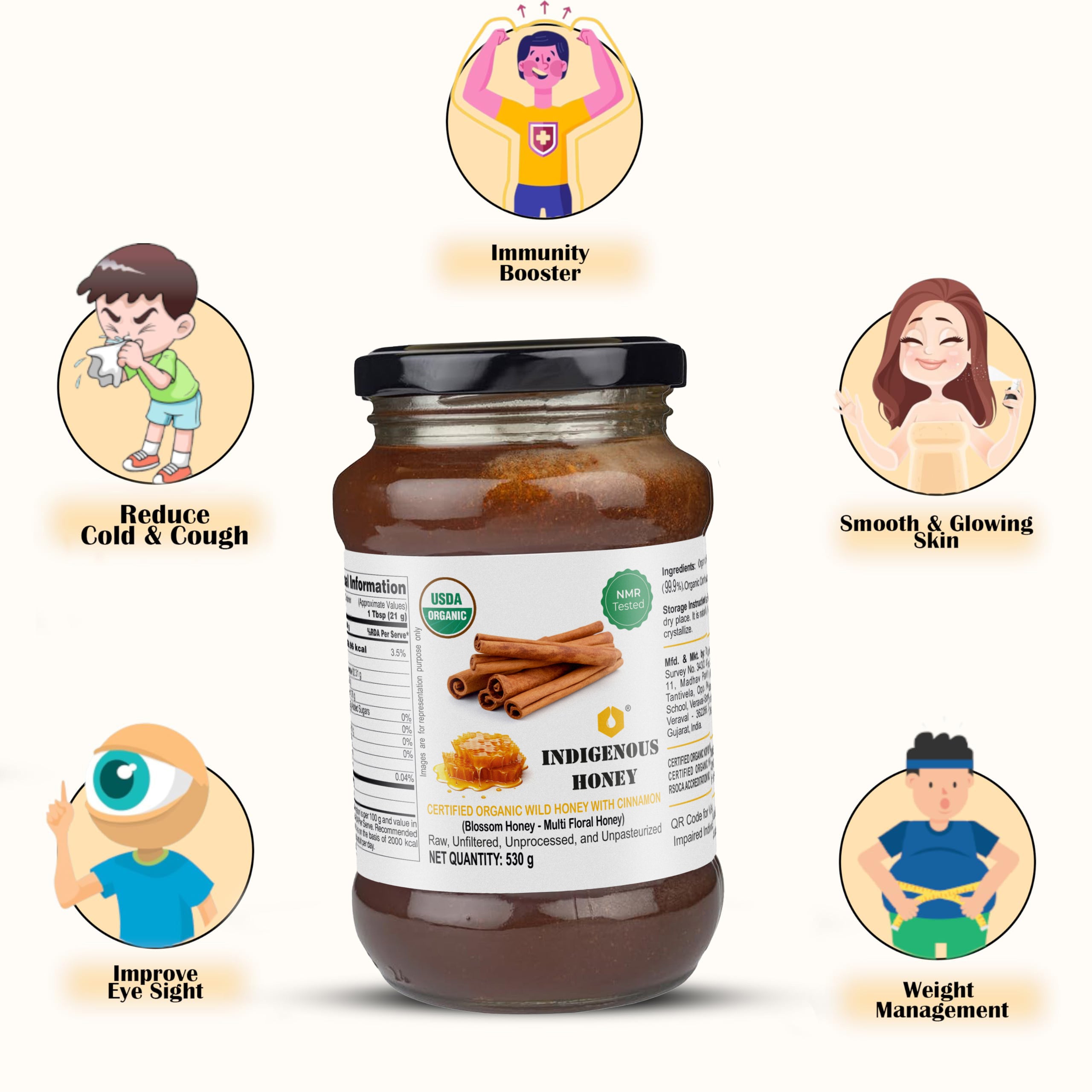 Organic honey with cinnamon and health benefits