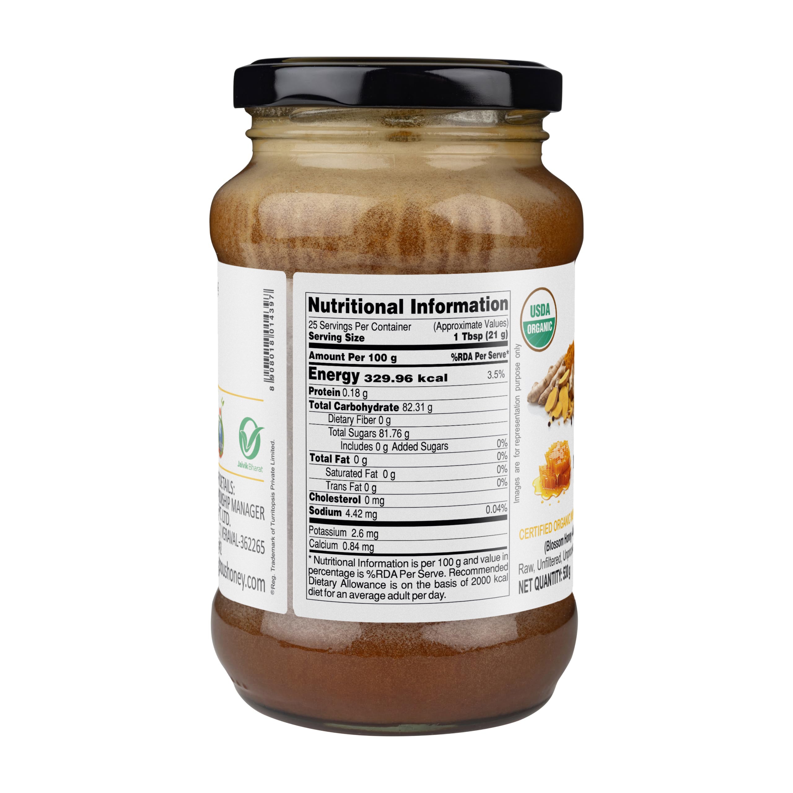 Organic mixed spice honey with nutritional value