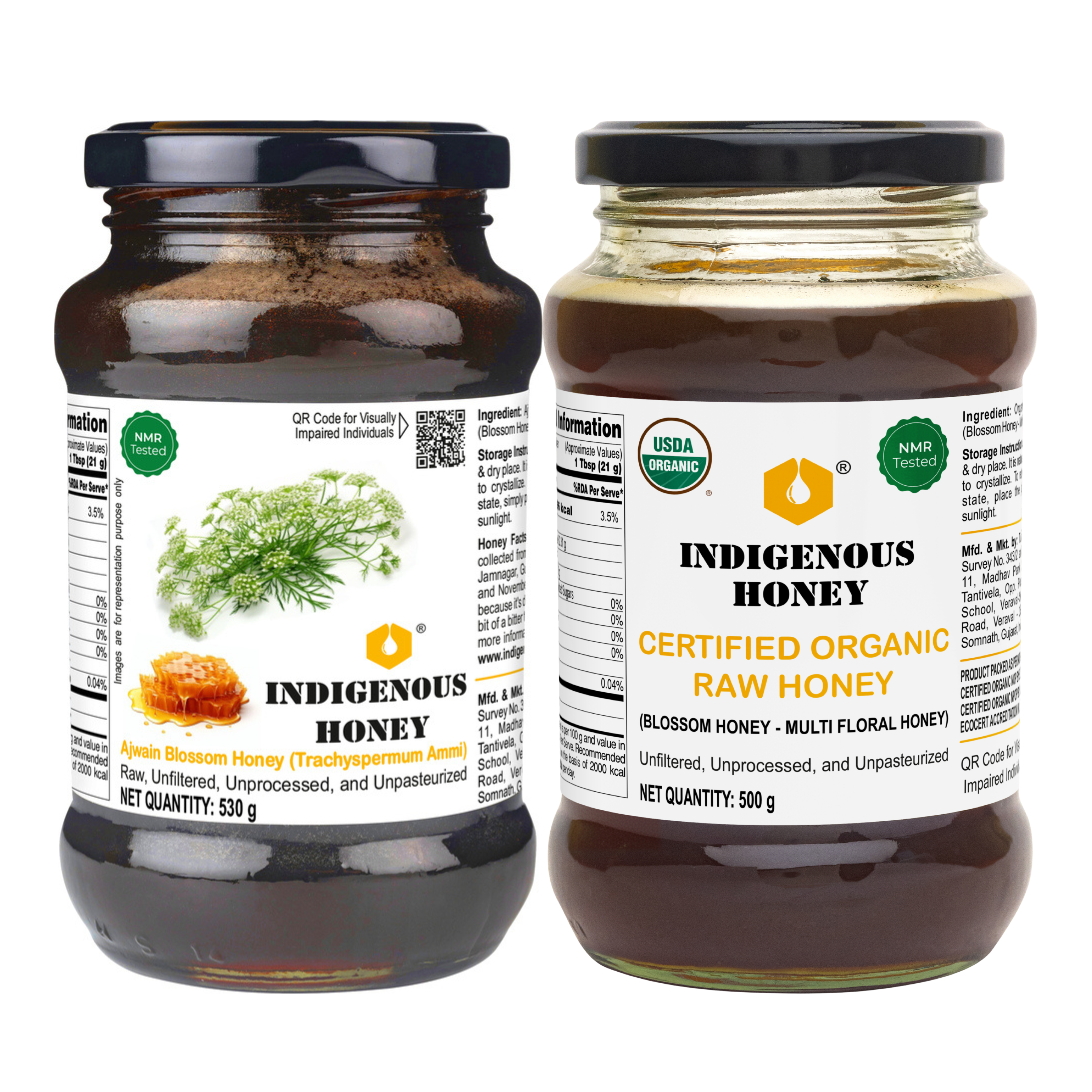 Pure Ajwain Honey & Raw organic Honey