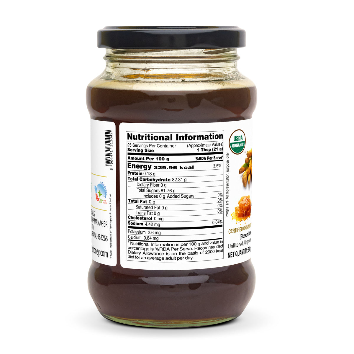 Pure Organic Honey With Organic  Turmeric Powder