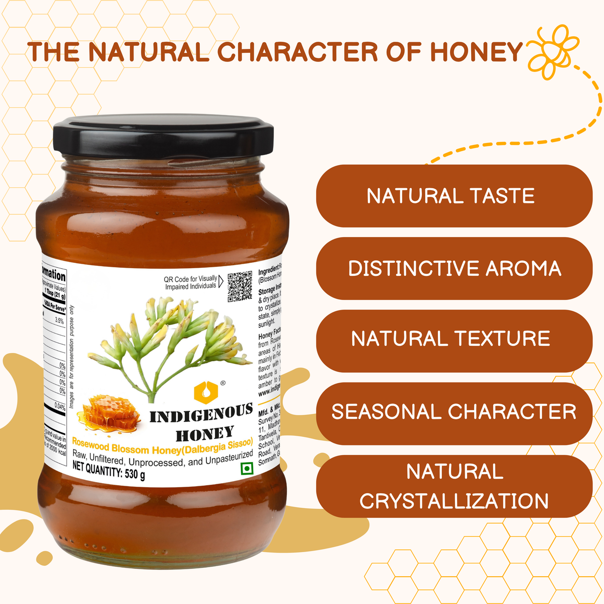 Pure Unprocessed Rosewood Honey