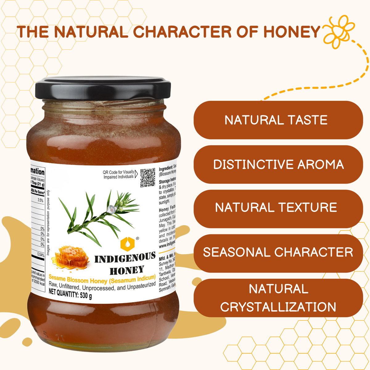 Pure Unprocessed Sesame Honey