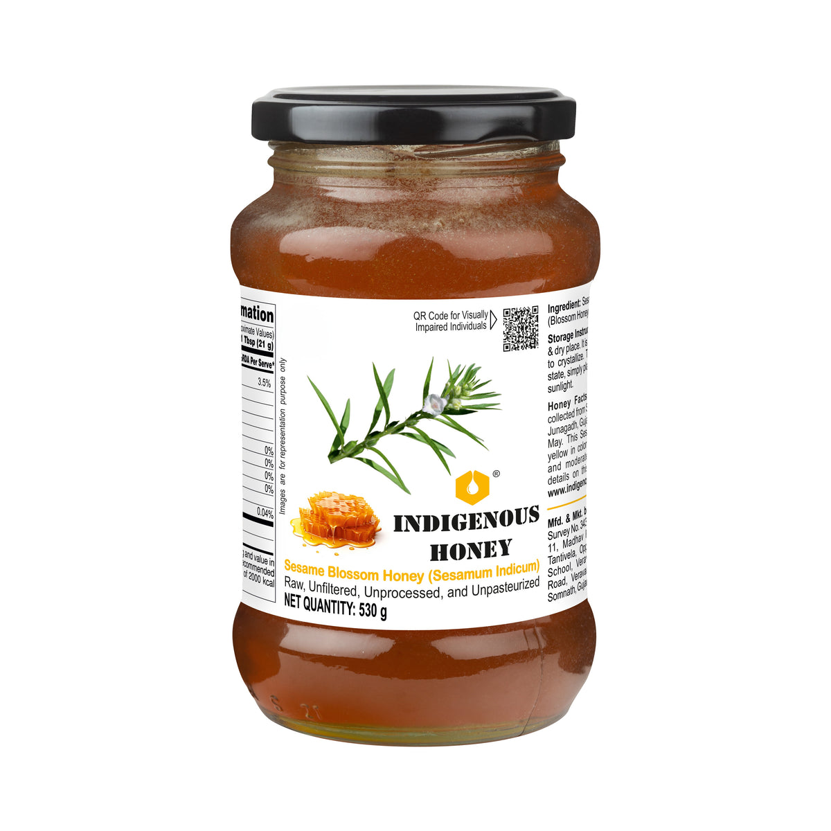 Raw Natural Sesame Blossom Honey