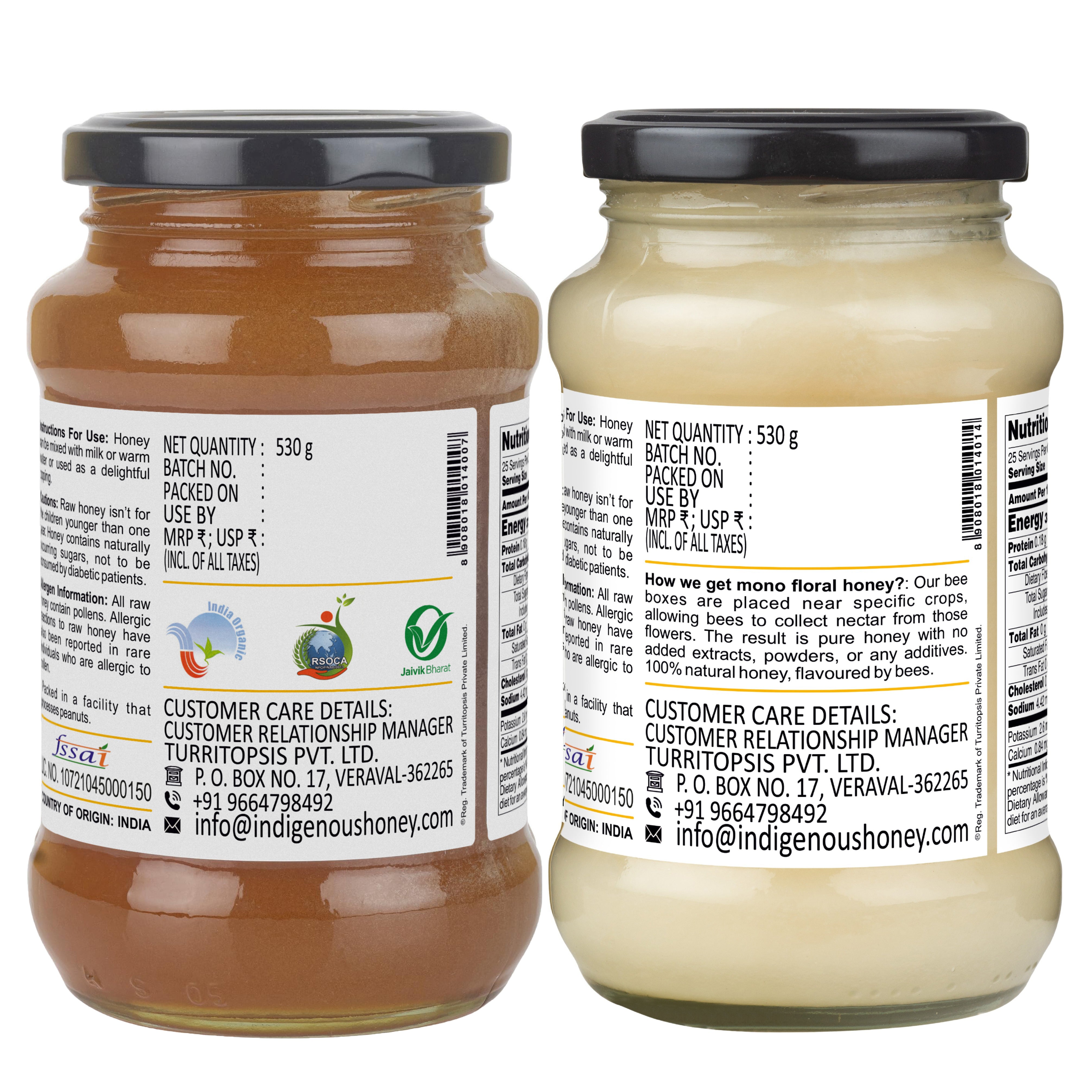 Raw Organic Wild and Mustard Honey Combo