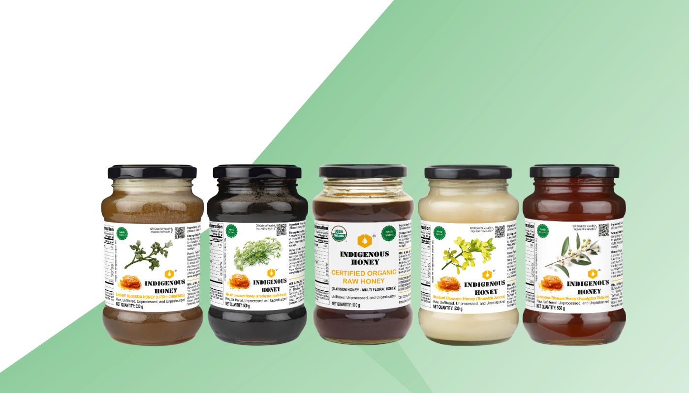 Raw natural honey collection
