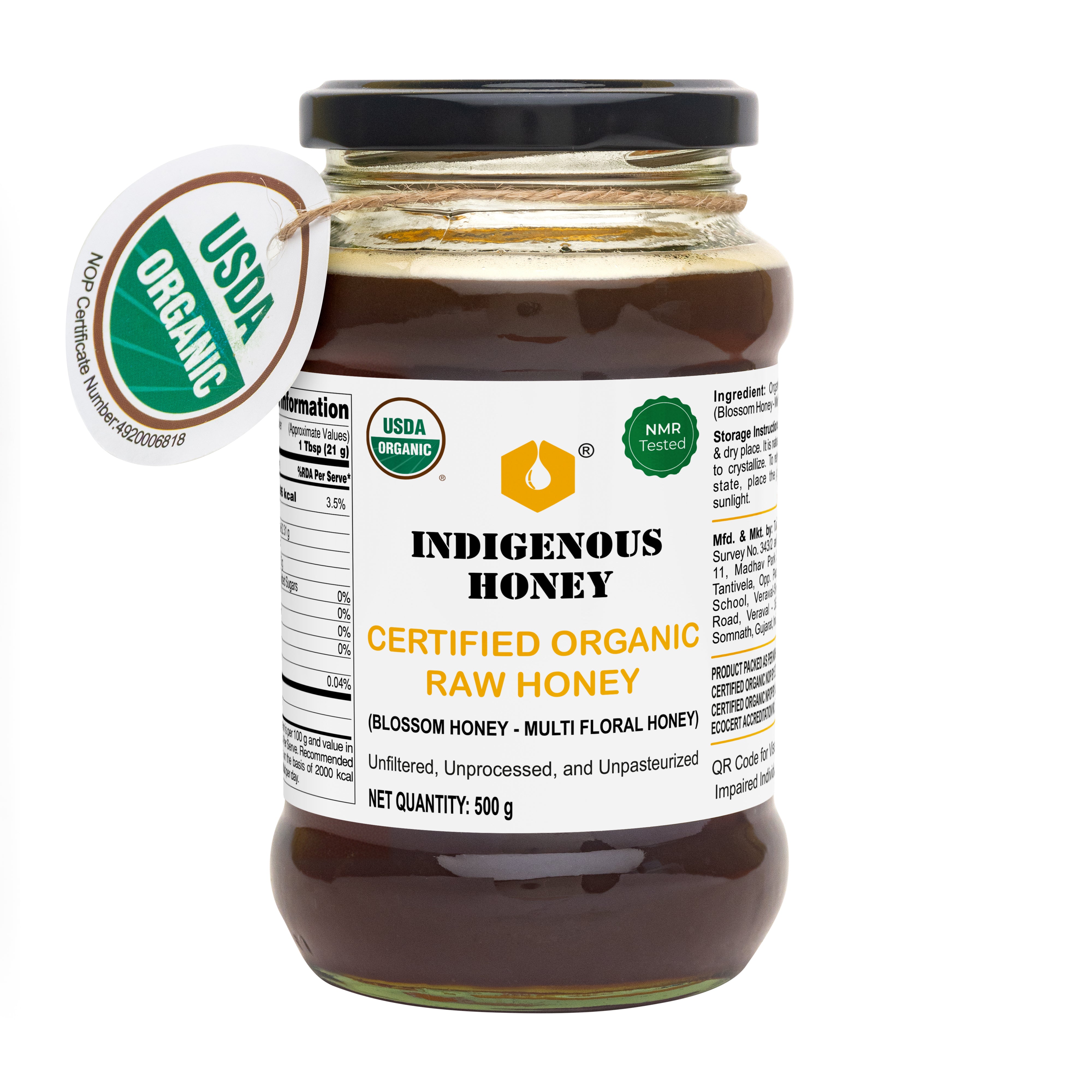 USDA certified raw honey