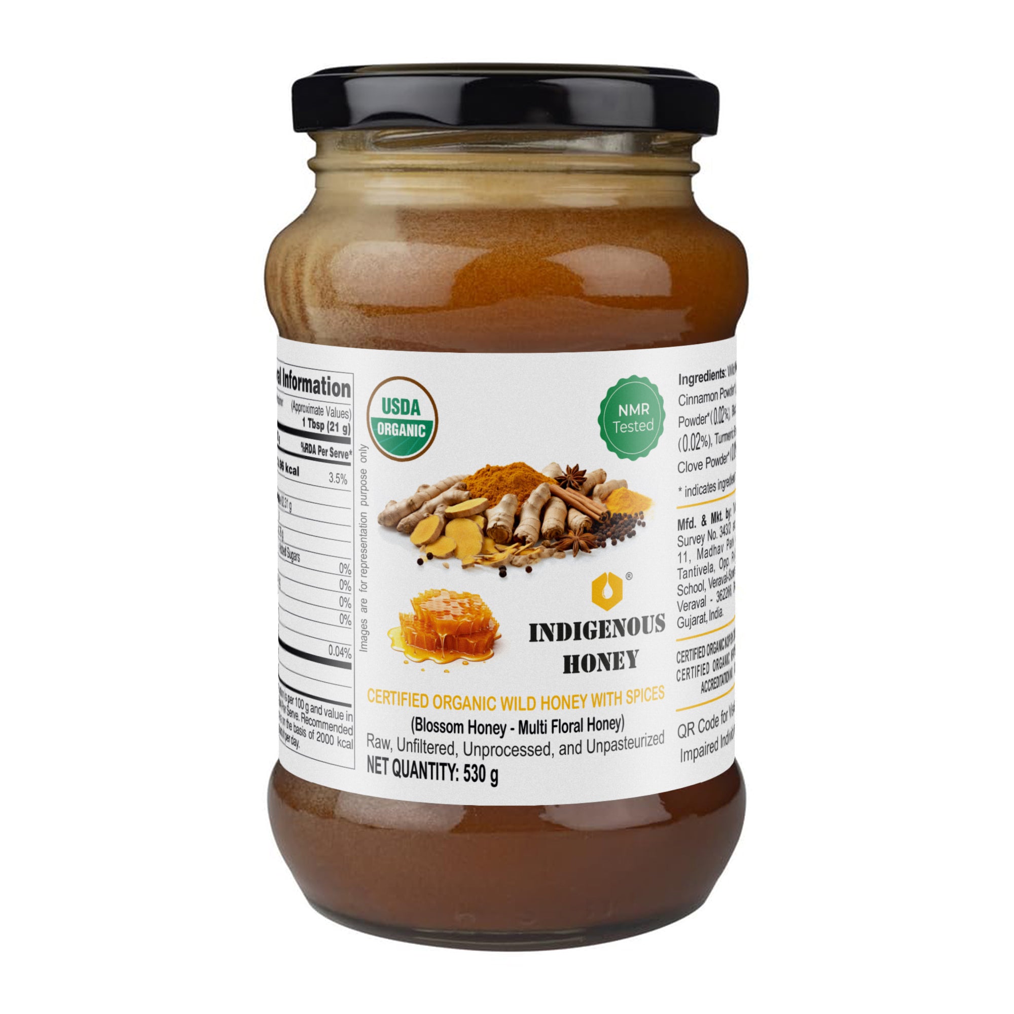 USDA certified wild honey with mixed spices